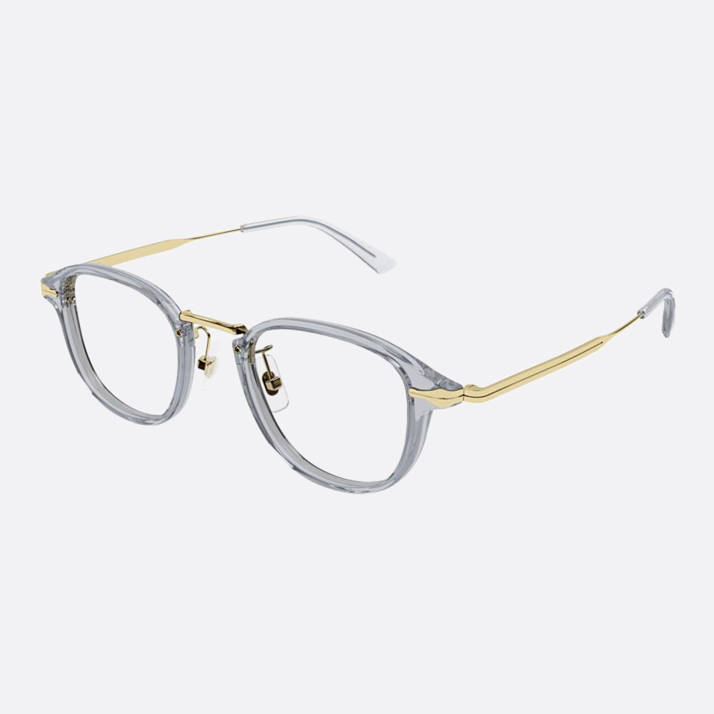 Montblanc 48mm Grey Round Man Eyeglasses - Side View