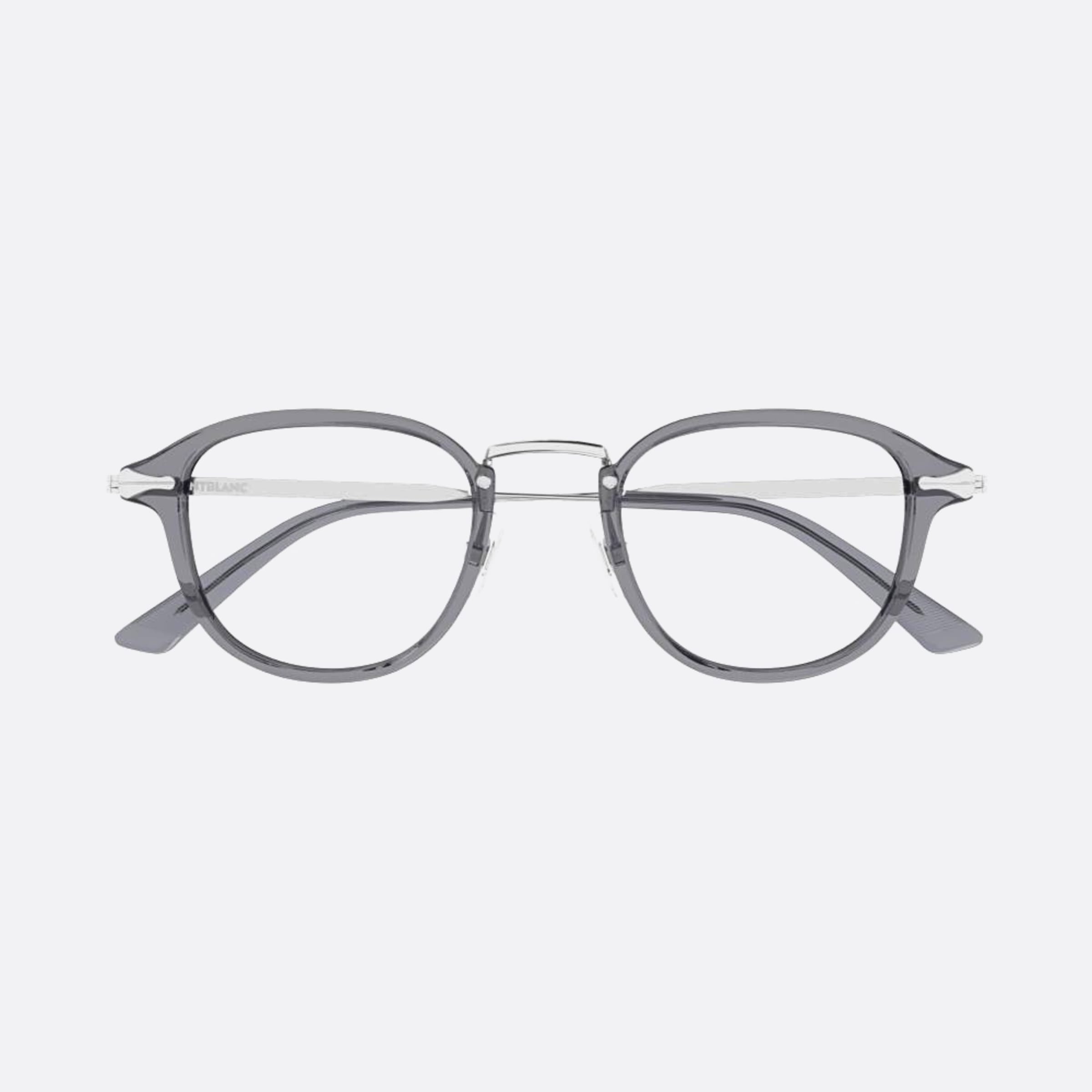 Montblanc 48mm Grey Round Man Eyeglasses - Main View