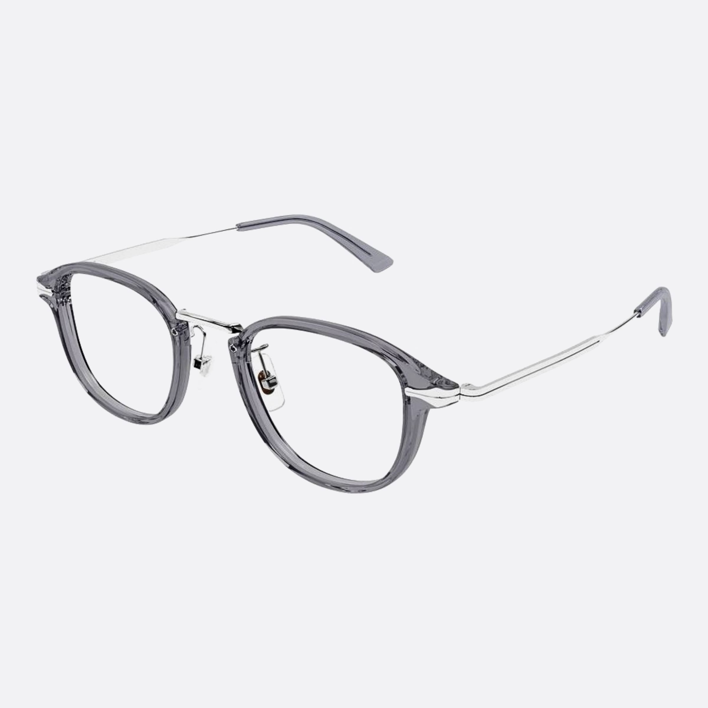 Montblanc 48mm Grey Round Man Eyeglasses - Side View