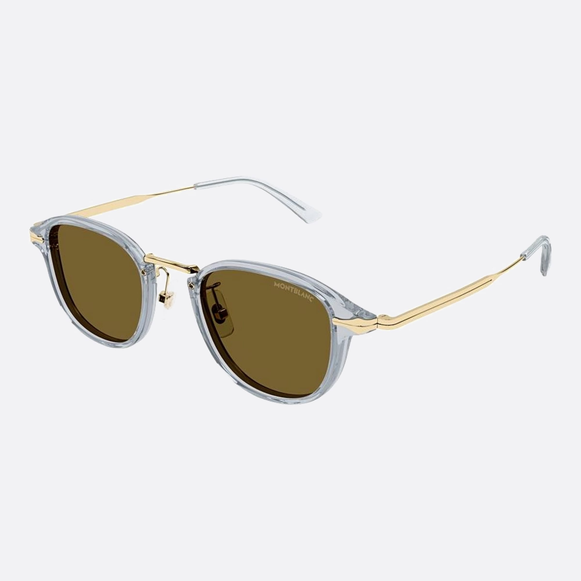 Montblanc 48mm Gold Pantos Man Sunglasses - Side View