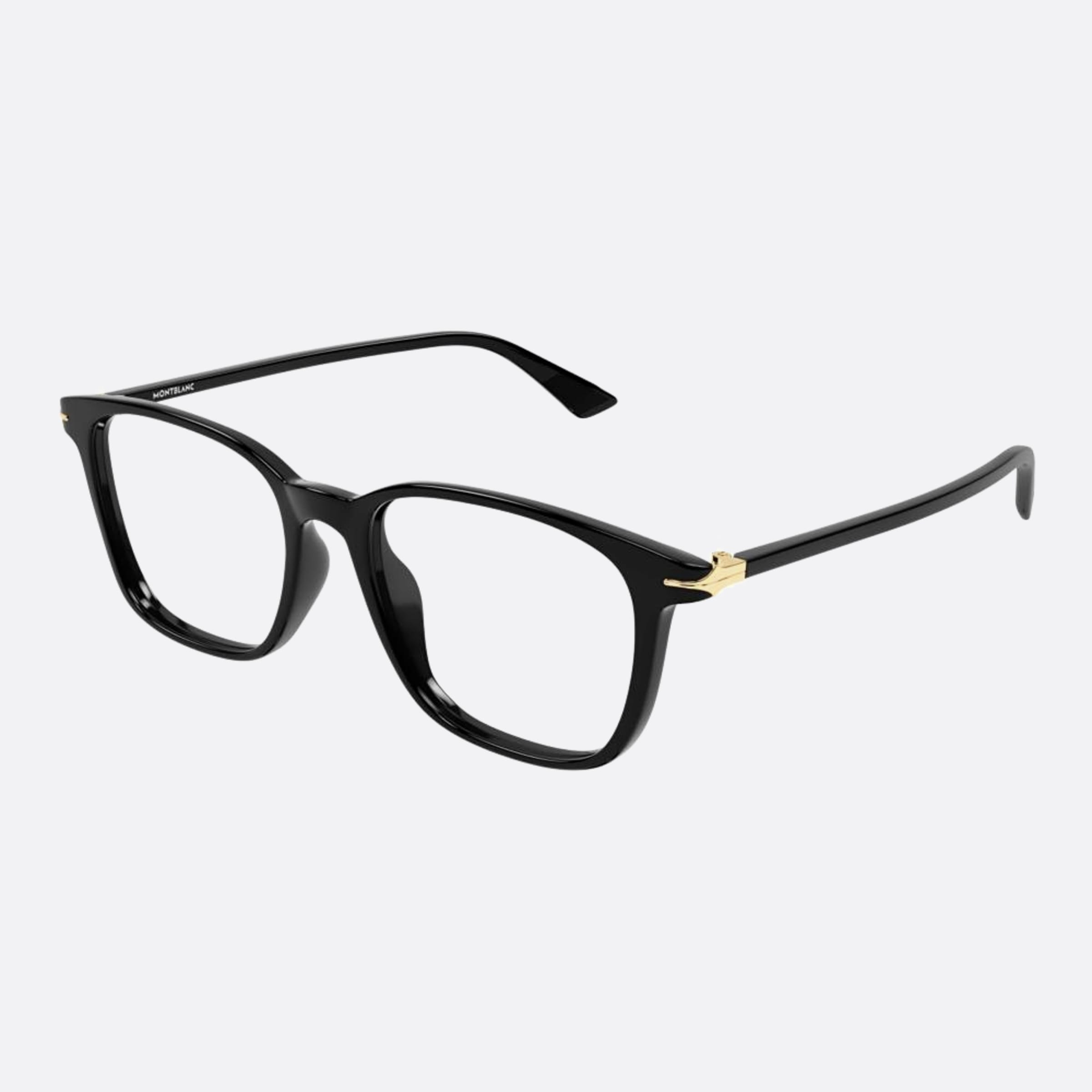 Montblanc 52mm Black Squared Men Eyeglasses - Main View