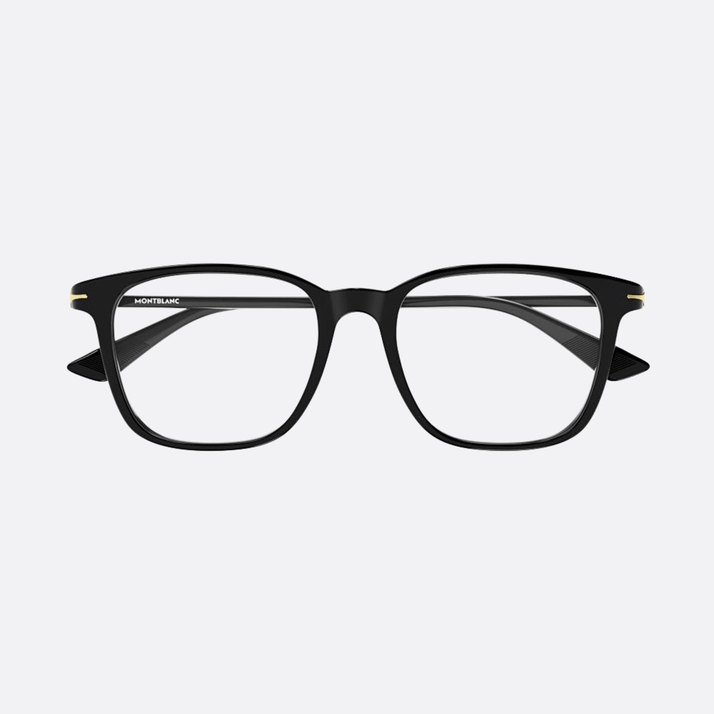 Montblanc 52mm Black Squared Men Eyeglasses - Side View