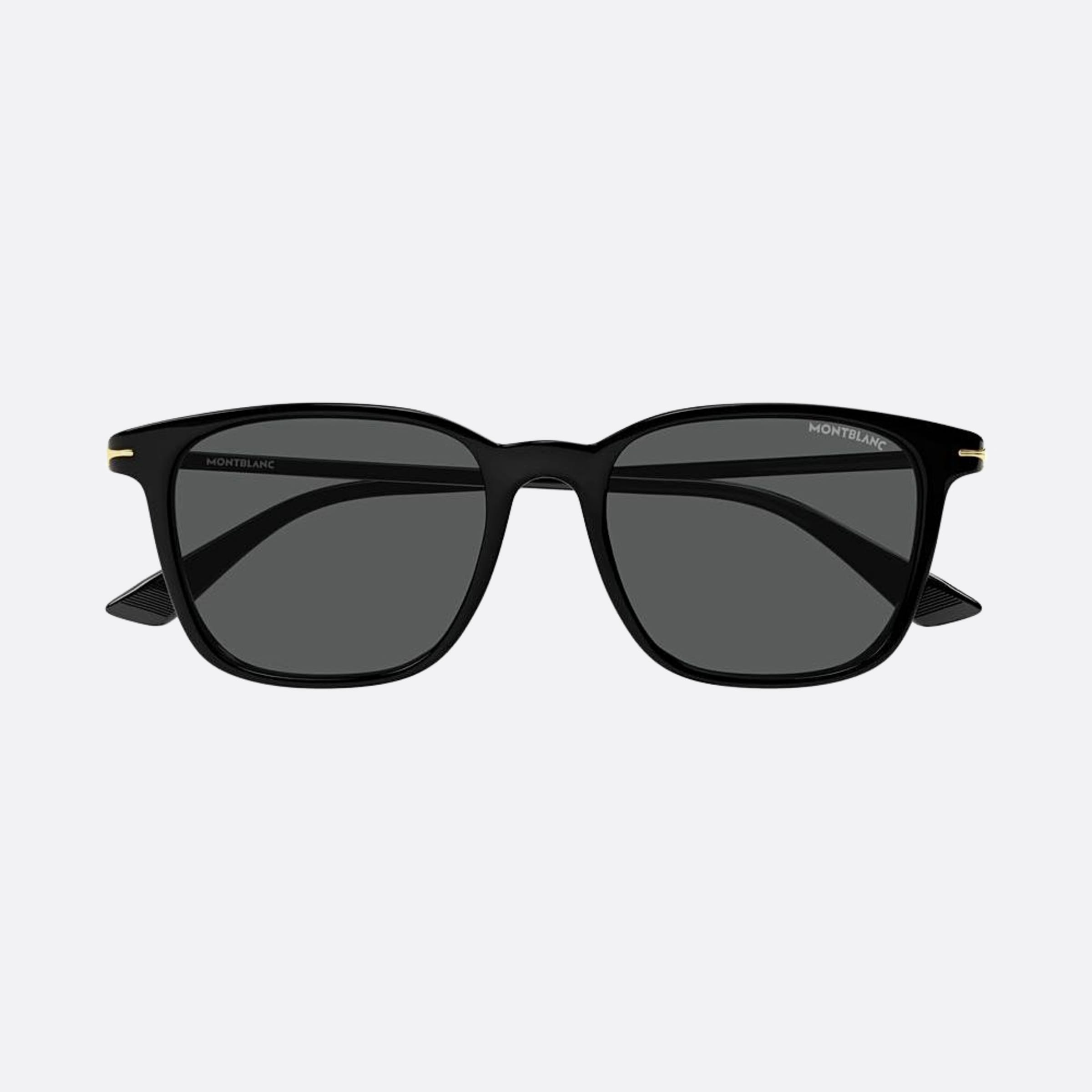 Montblanc 52mm Black Squared Man Sunglasses - Detail View
