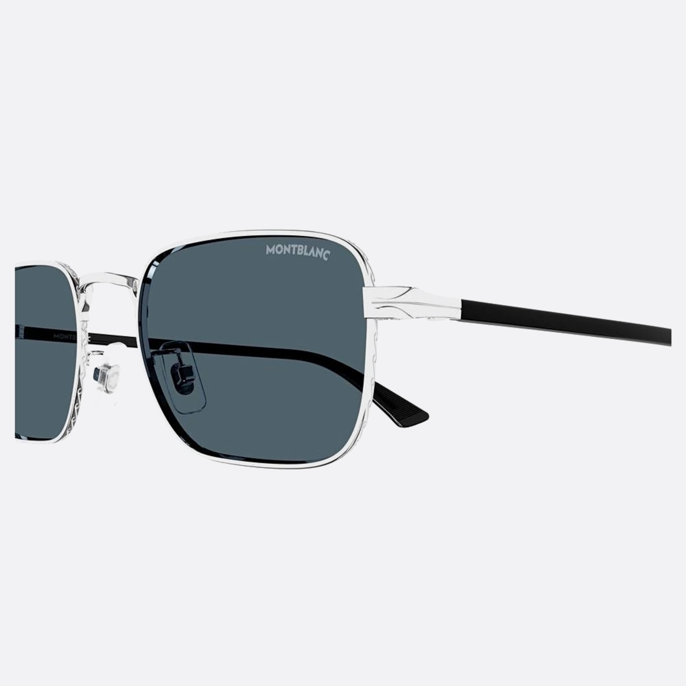 Montblanc 53mm Silver Squared Man Sunglasses - Detail View
