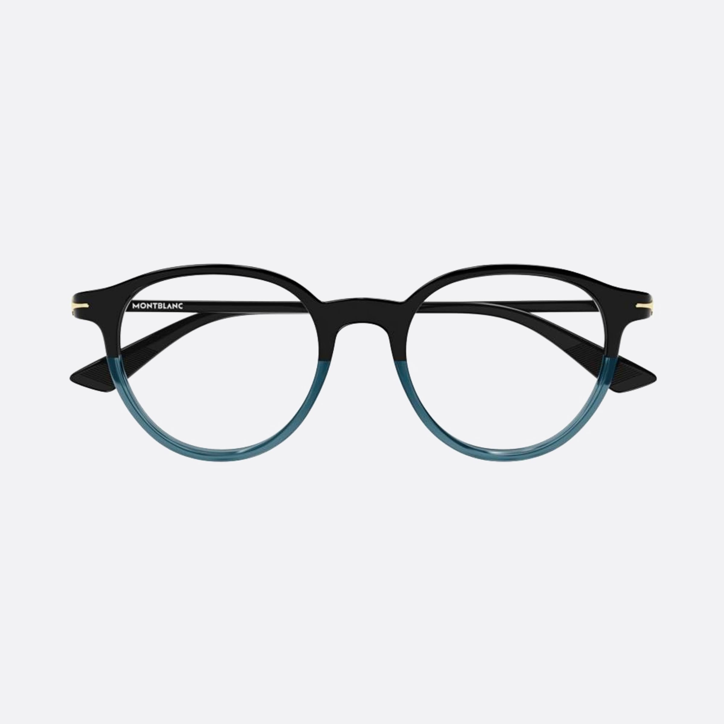 Montblanc 50mm Black Round Man Eyeglasses - Main View