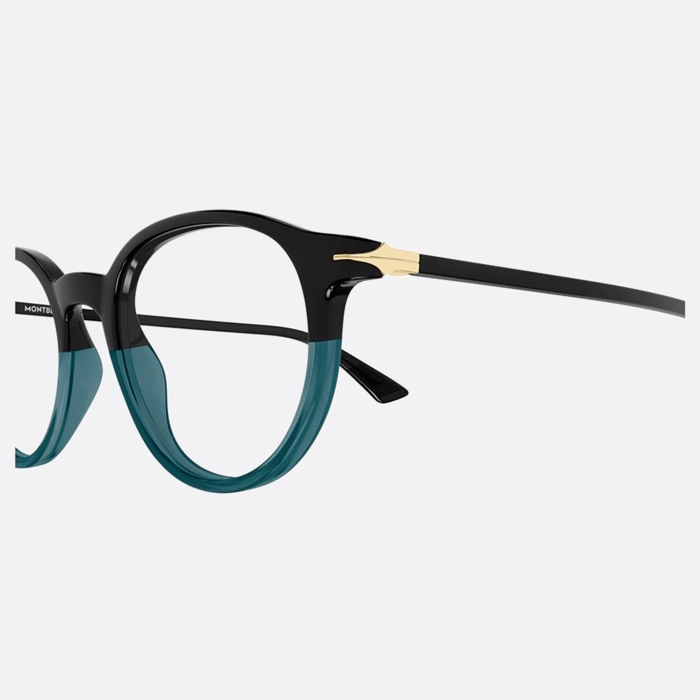 Montblanc 50mm Black Round Man Eyeglasses - Lifestyle Shot