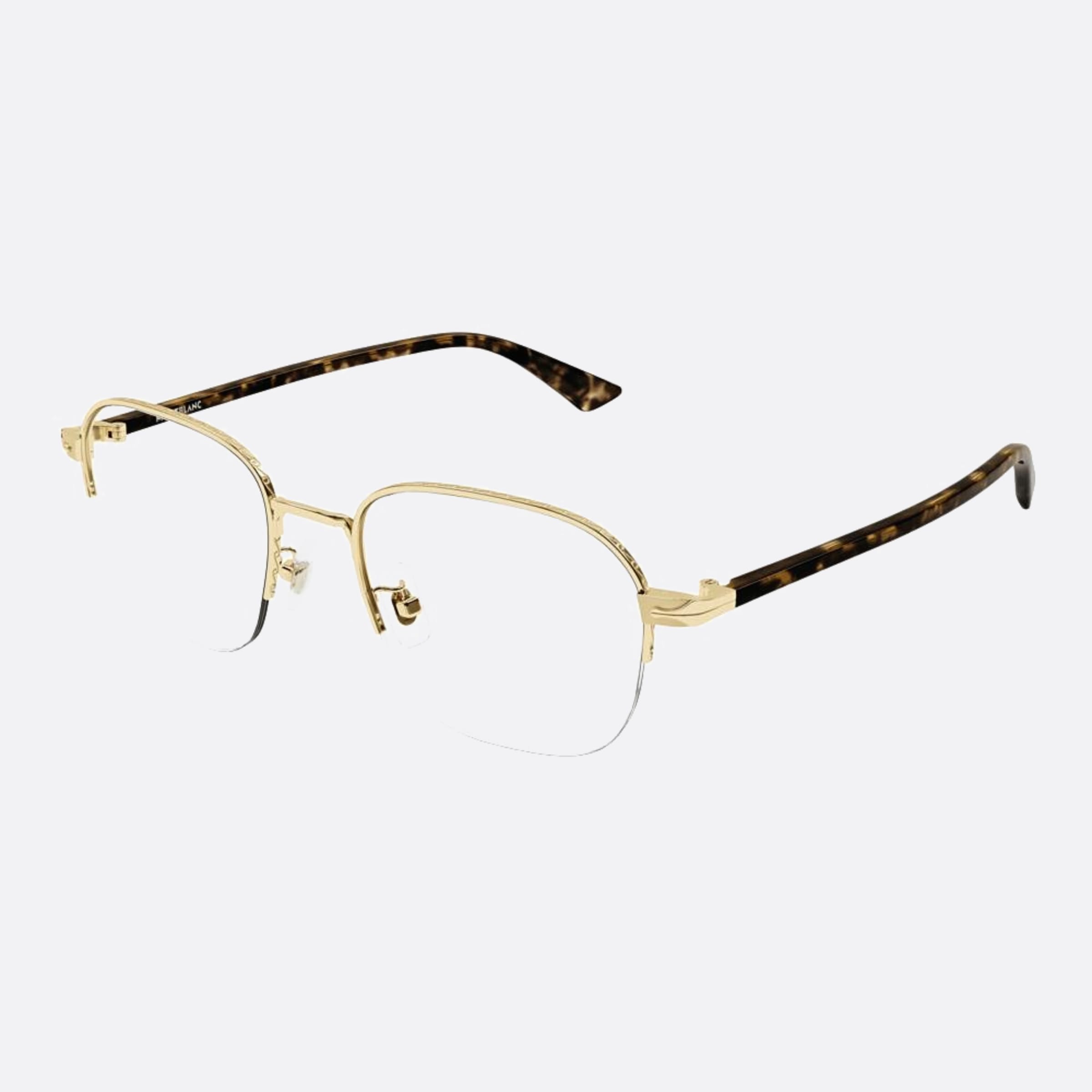 Montblanc 53mm Havana Round Man Eyeglasses - Side View