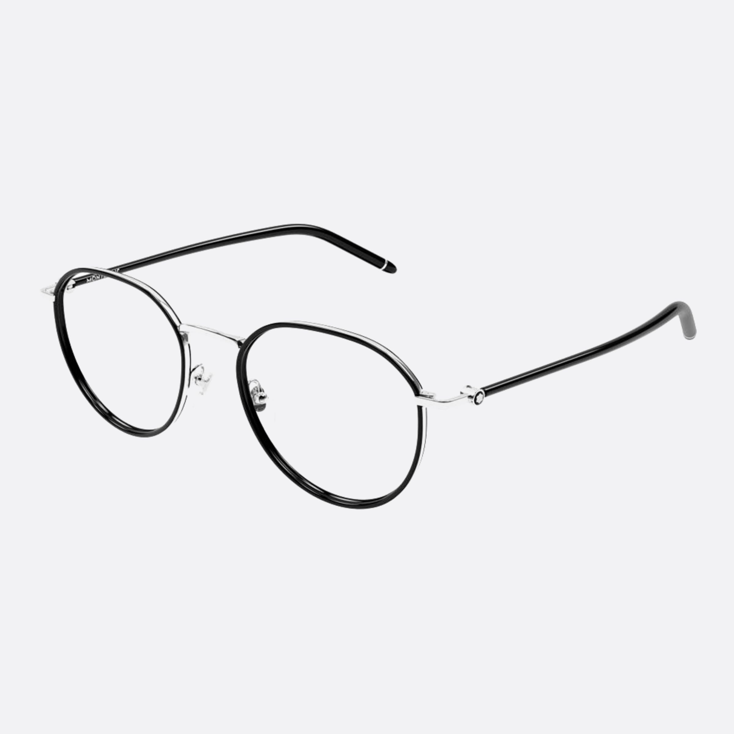 Montblanc 51mm Mb0342oa Black Round Men Eyeglasses - Side View