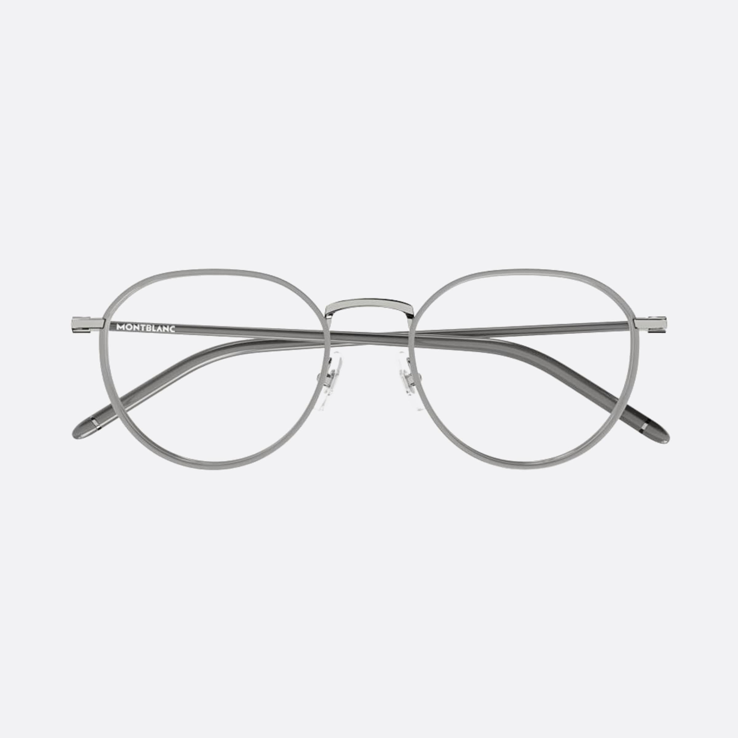 Montblanc 51mm Mb0342oa Grey Round Men Eyeglasses - Main View