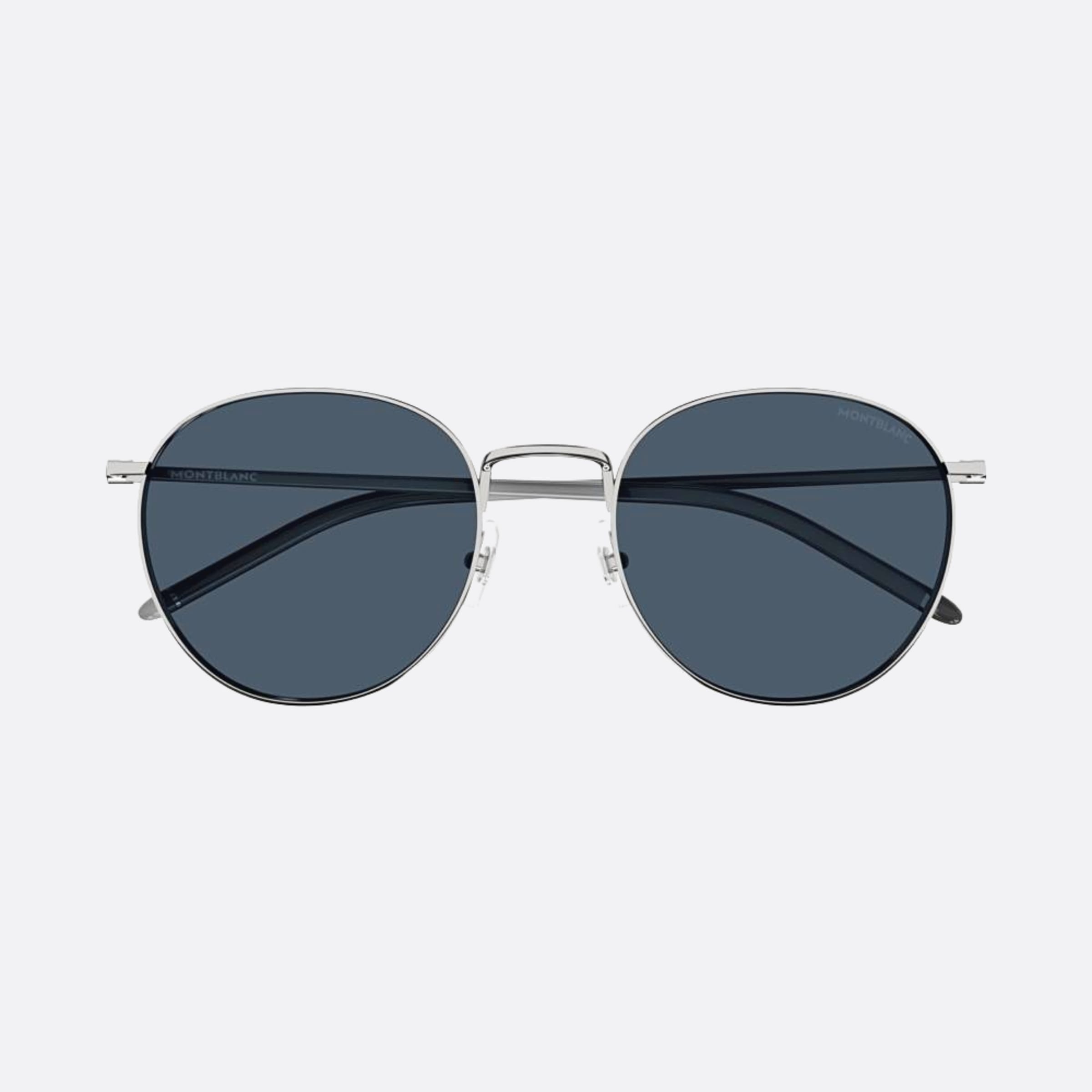 Montblanc 55mm Mb0343sa Gsb Ruthenium Round Men Sunglasses - Main View