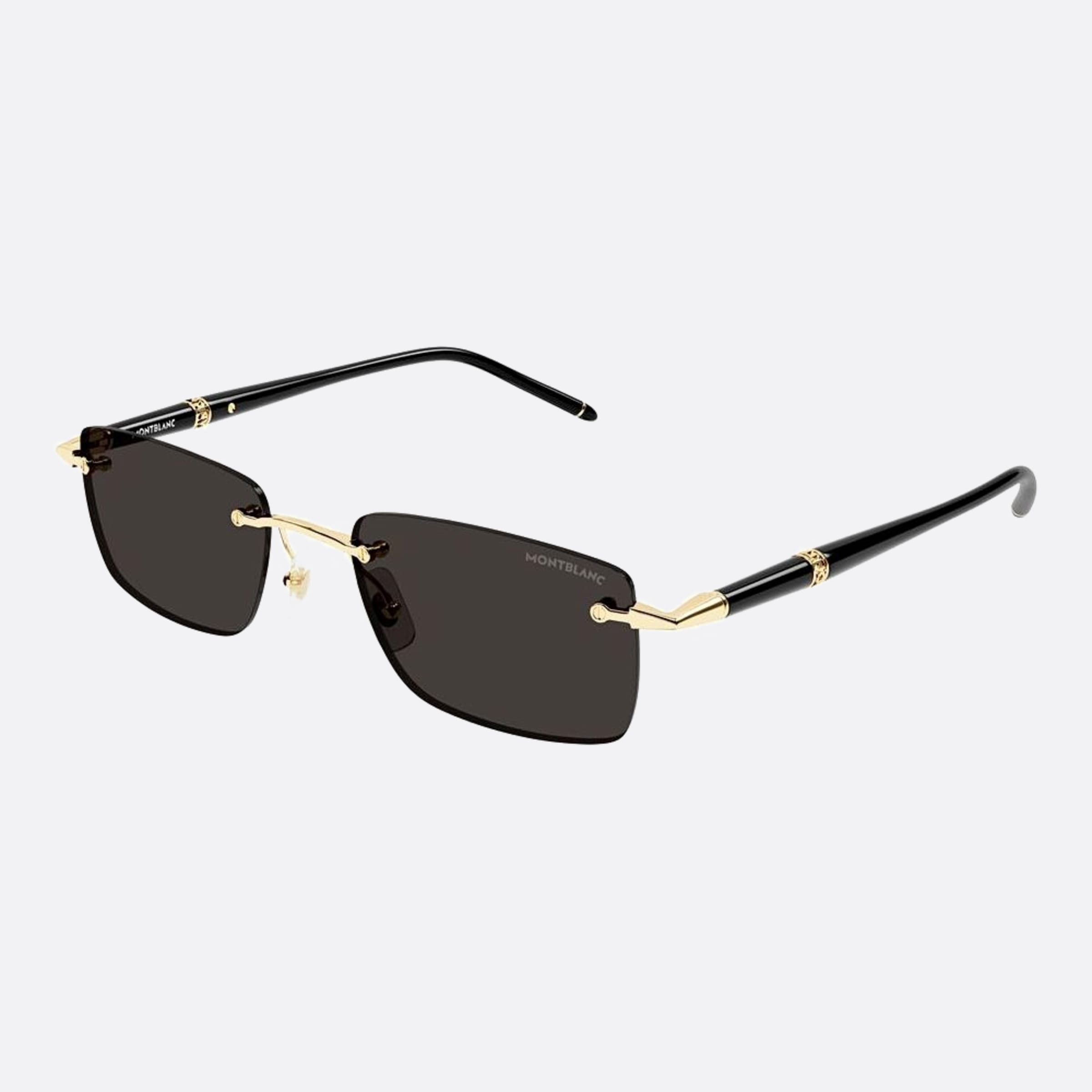 Montblanc 54mm Gold Squared Man Sunglasses - Side View