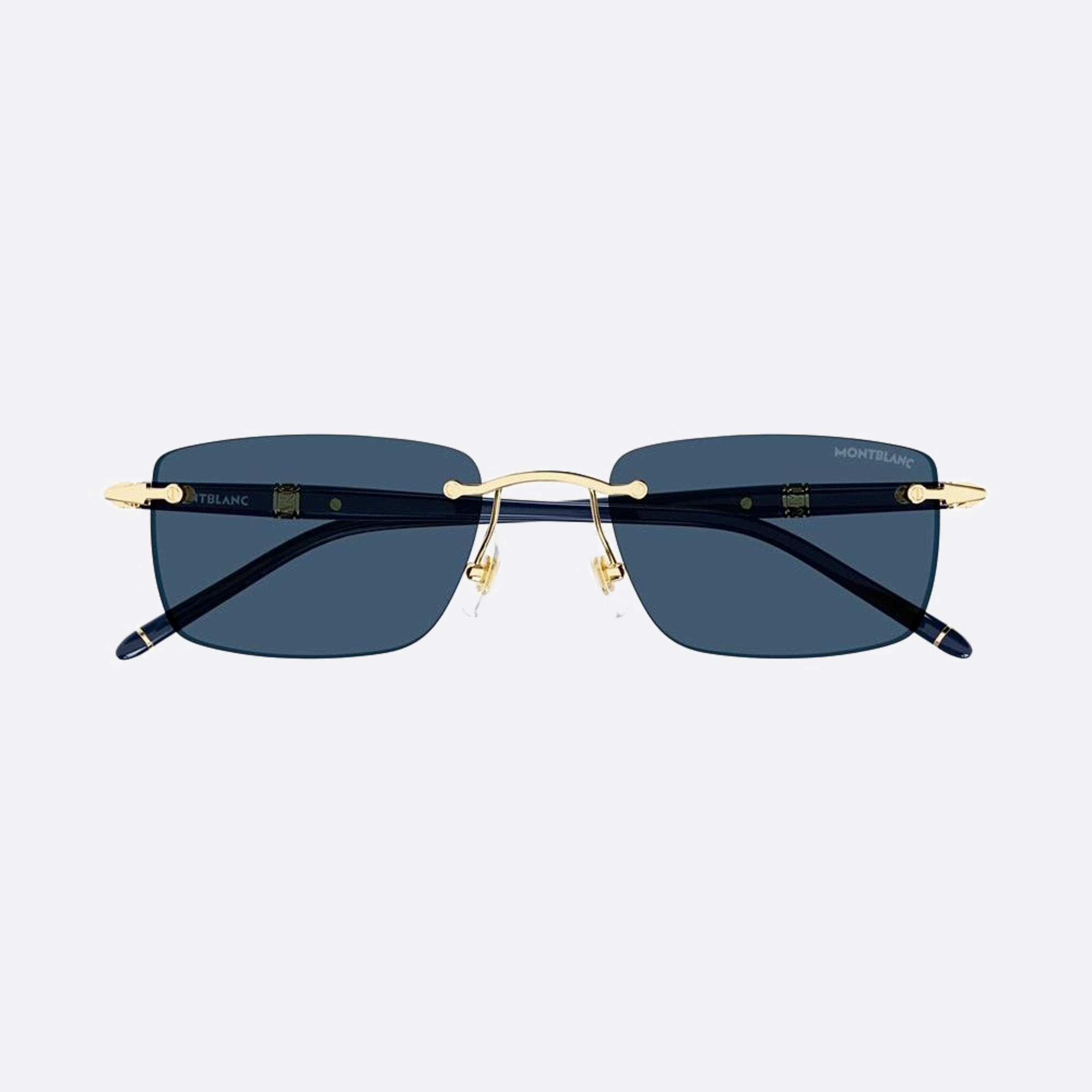 Montblanc 54mm Gold Squared Man Sunglasses - Detail View