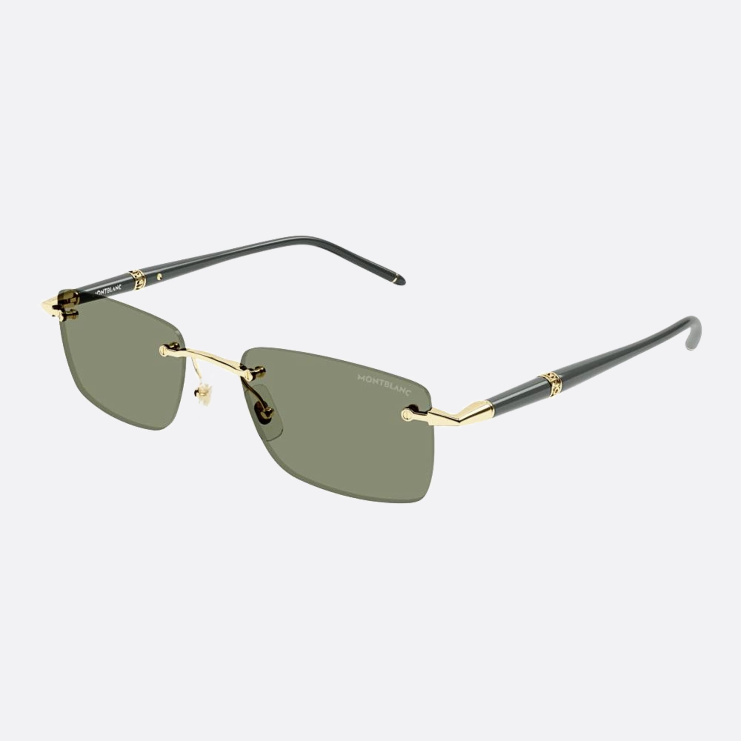Montblanc 54mm Ggg Gold Squared Man Sunglasses - Side View