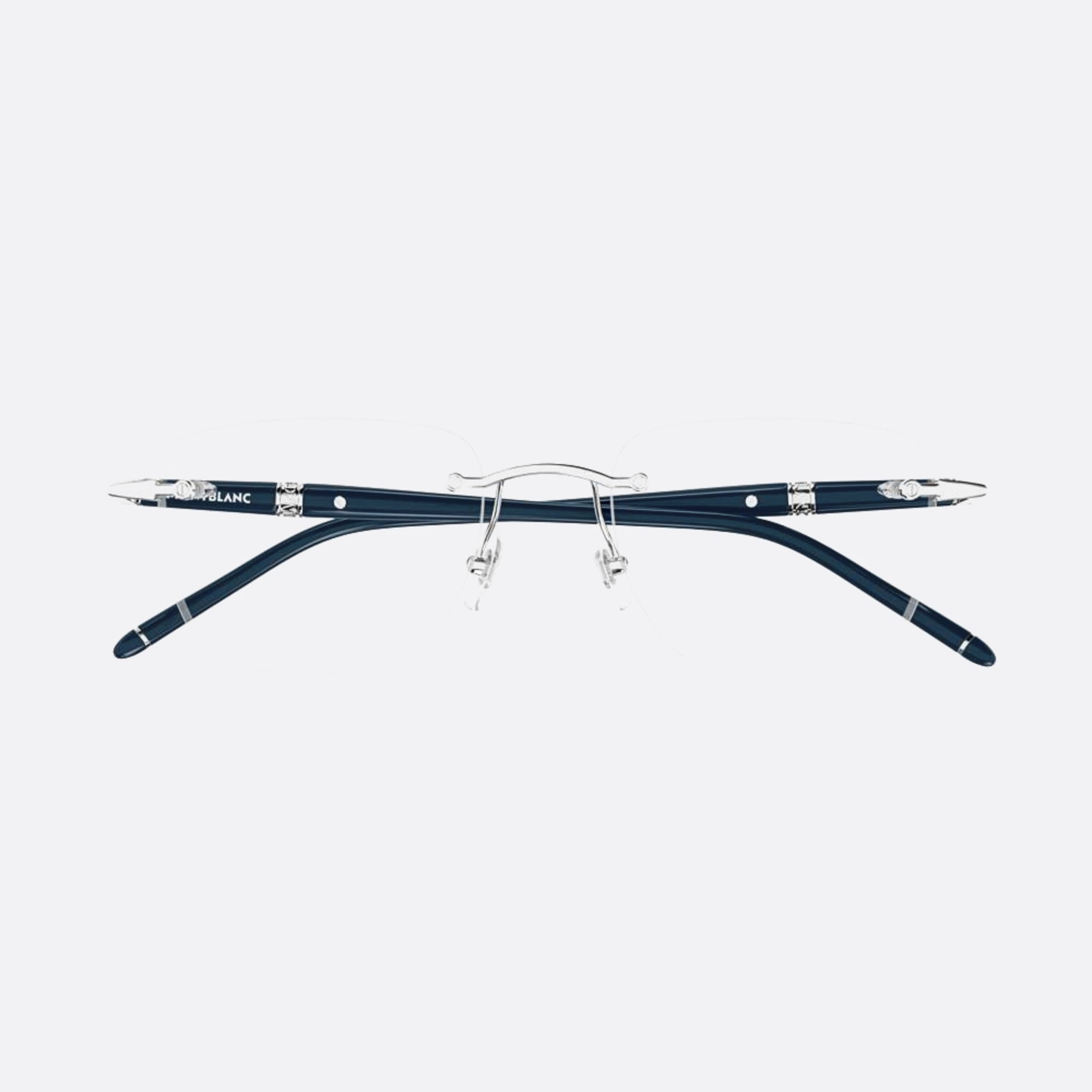 Montblanc 53mm Blue Squared Man Eyeglasses - Main View