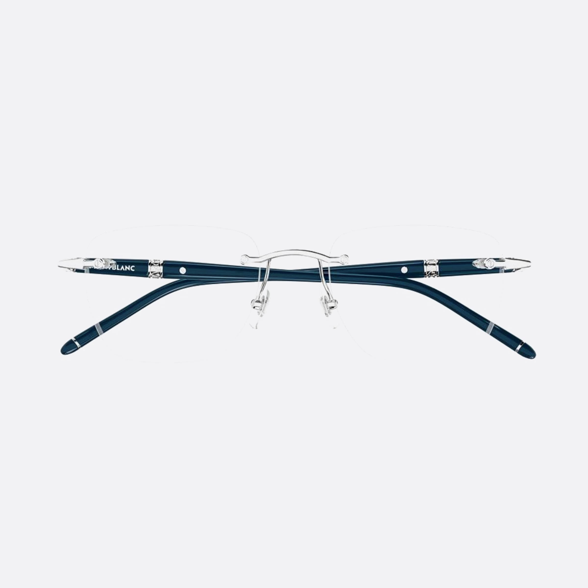 Montblanc 53mm Blue Squared Man Eyeglasses - Detail View