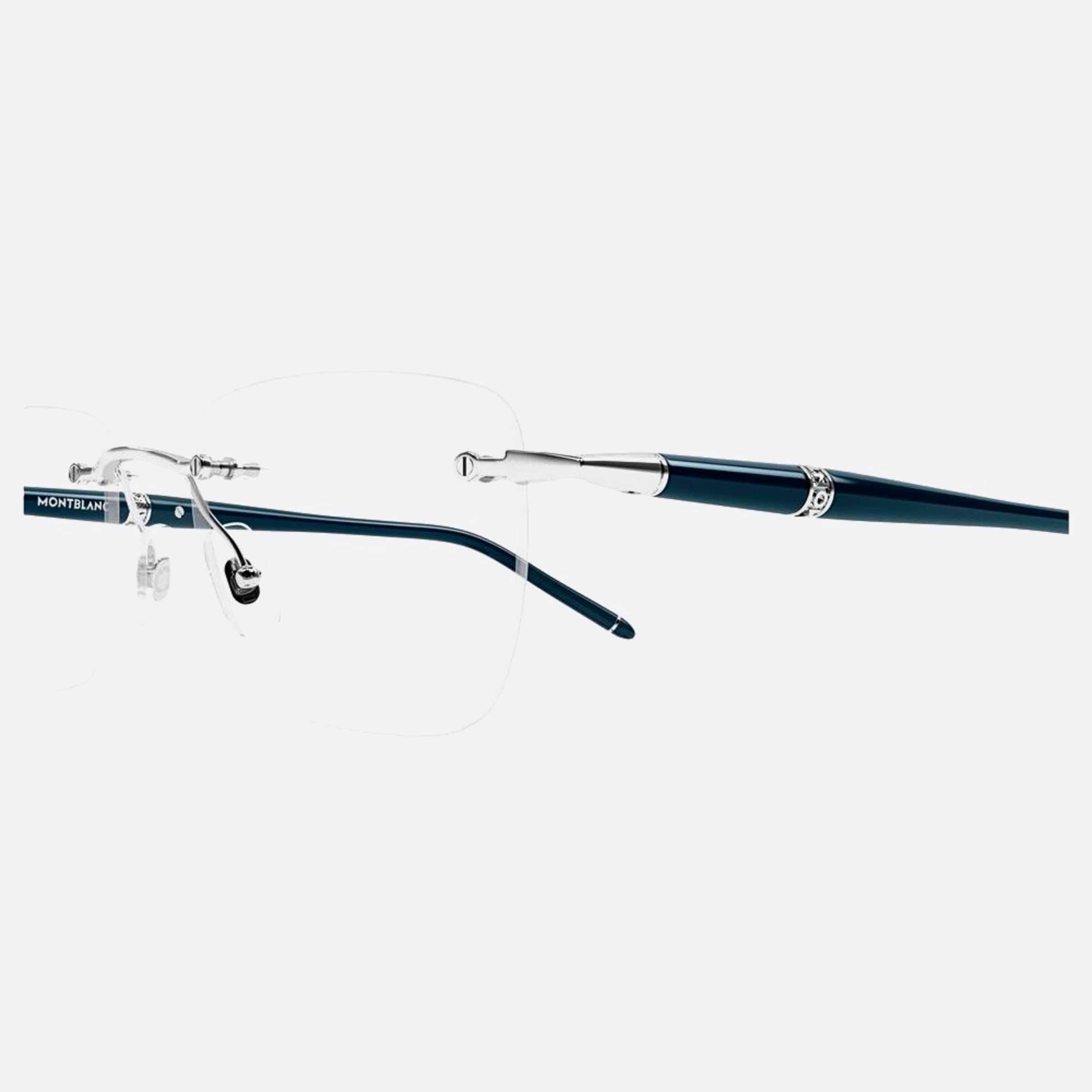 Montblanc 53mm Blue Squared Man Eyeglasses - Lifestyle Shot