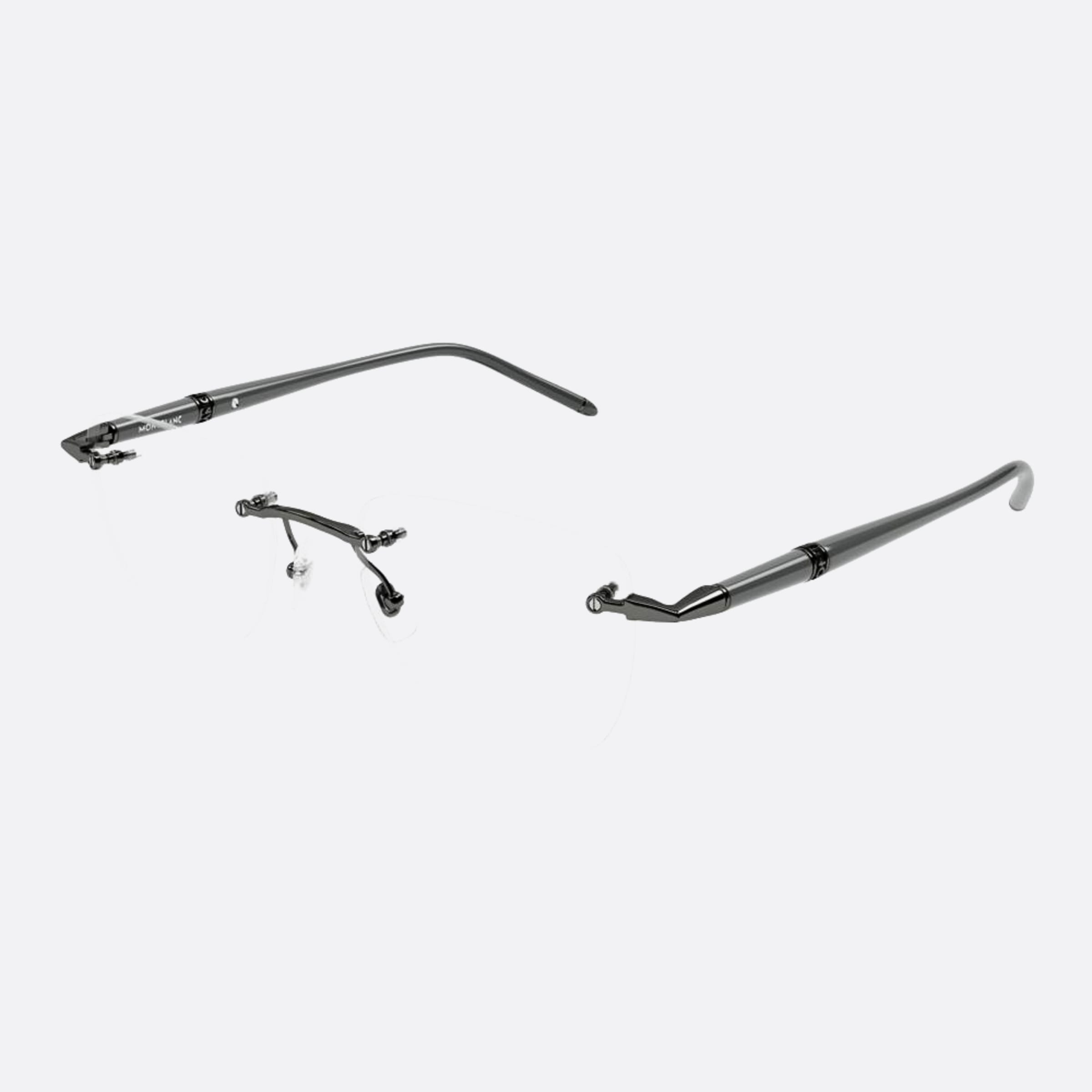 Montblanc 53mm Grey Squared Man Eyeglasses - Side View