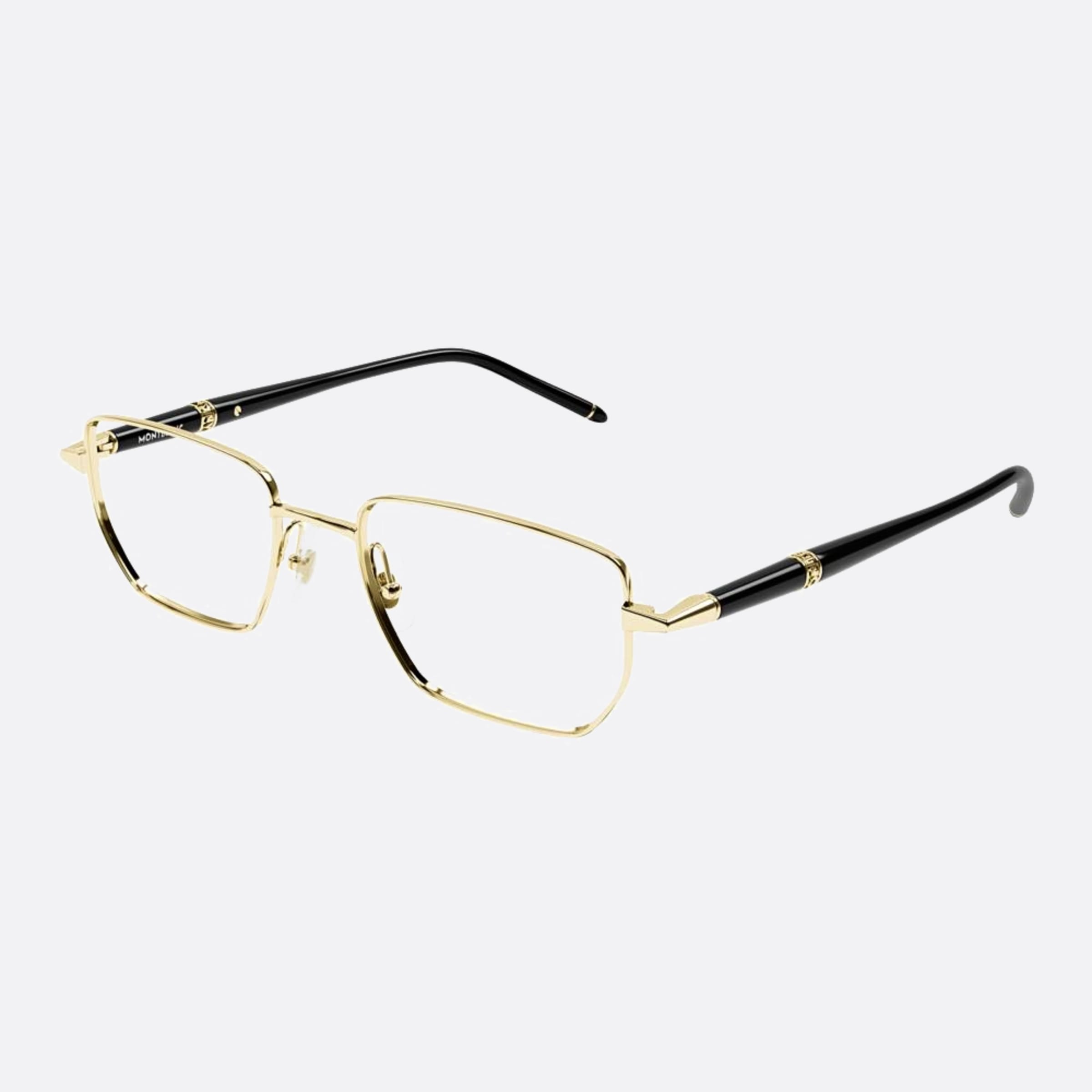 Montblanc 52mm Black Squared Men Eyeglasses - Side View