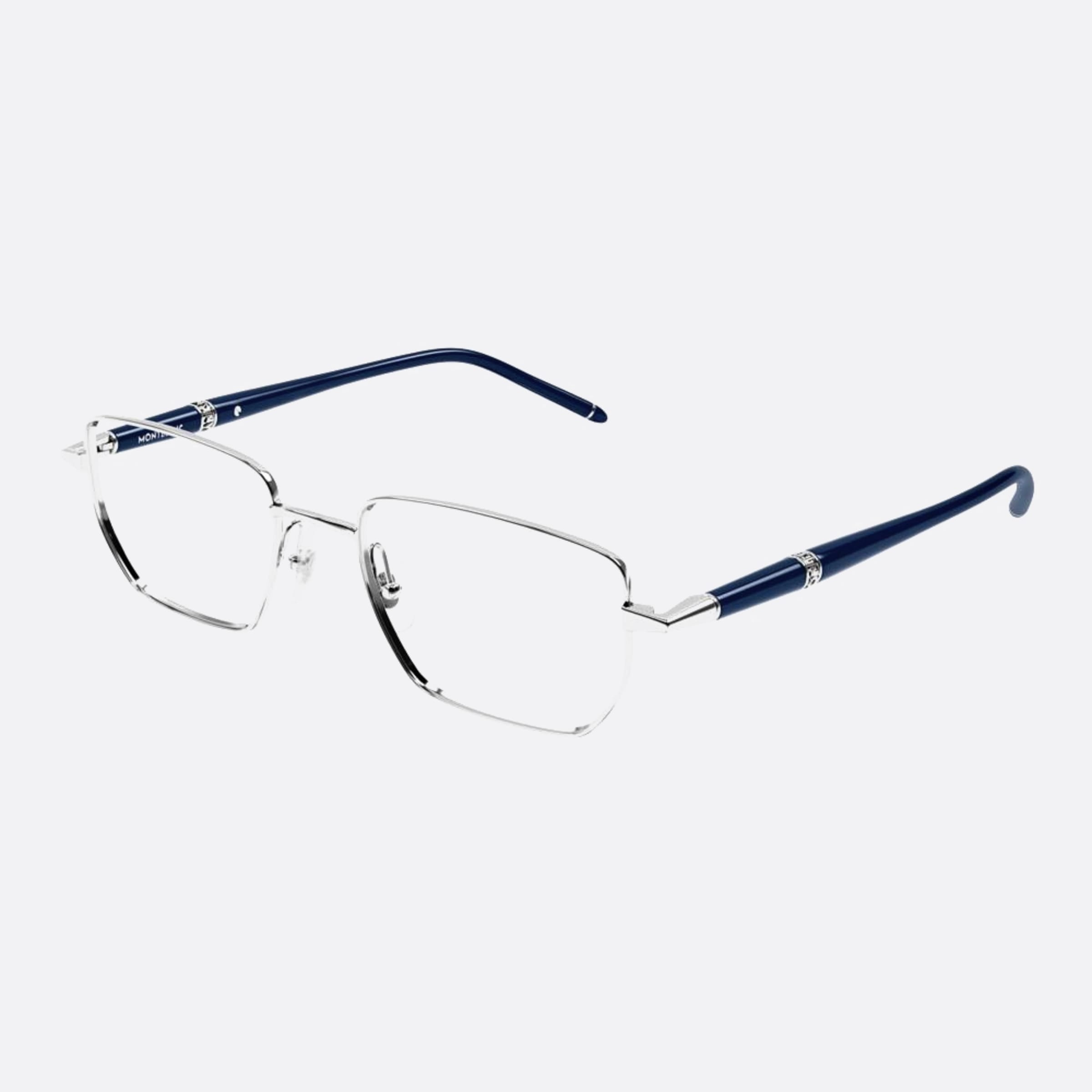 Montblanc 54mm Blue Squared Man Eyeglasses - Side View
