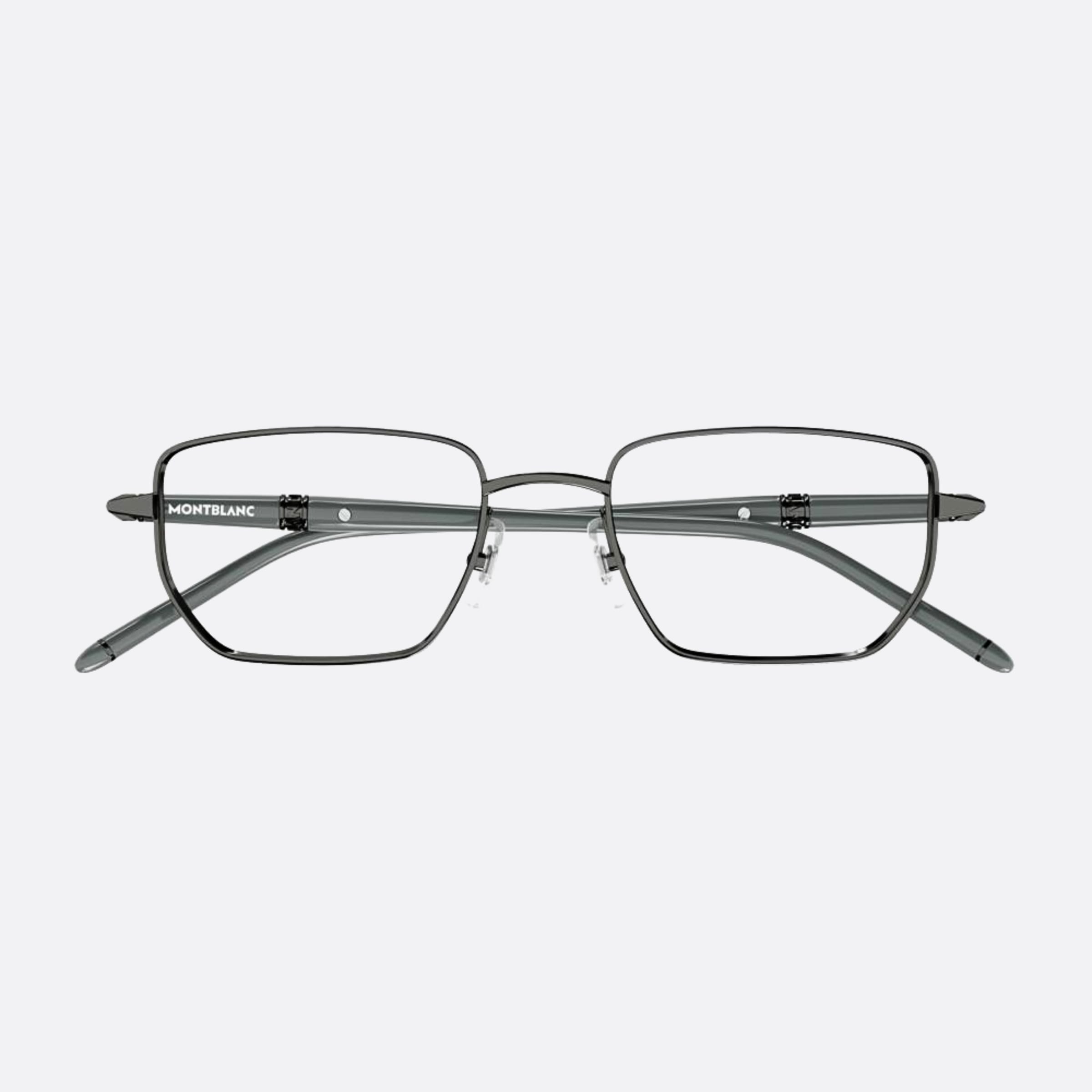 Montblanc 54mm Ruthenium Squared Man Eyeglasses - Main View