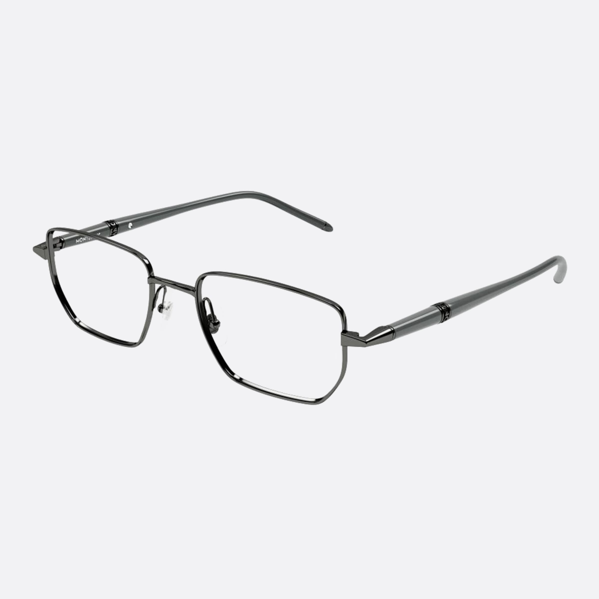 Montblanc 54mm Ruthenium Squared Man Eyeglasses - Side View