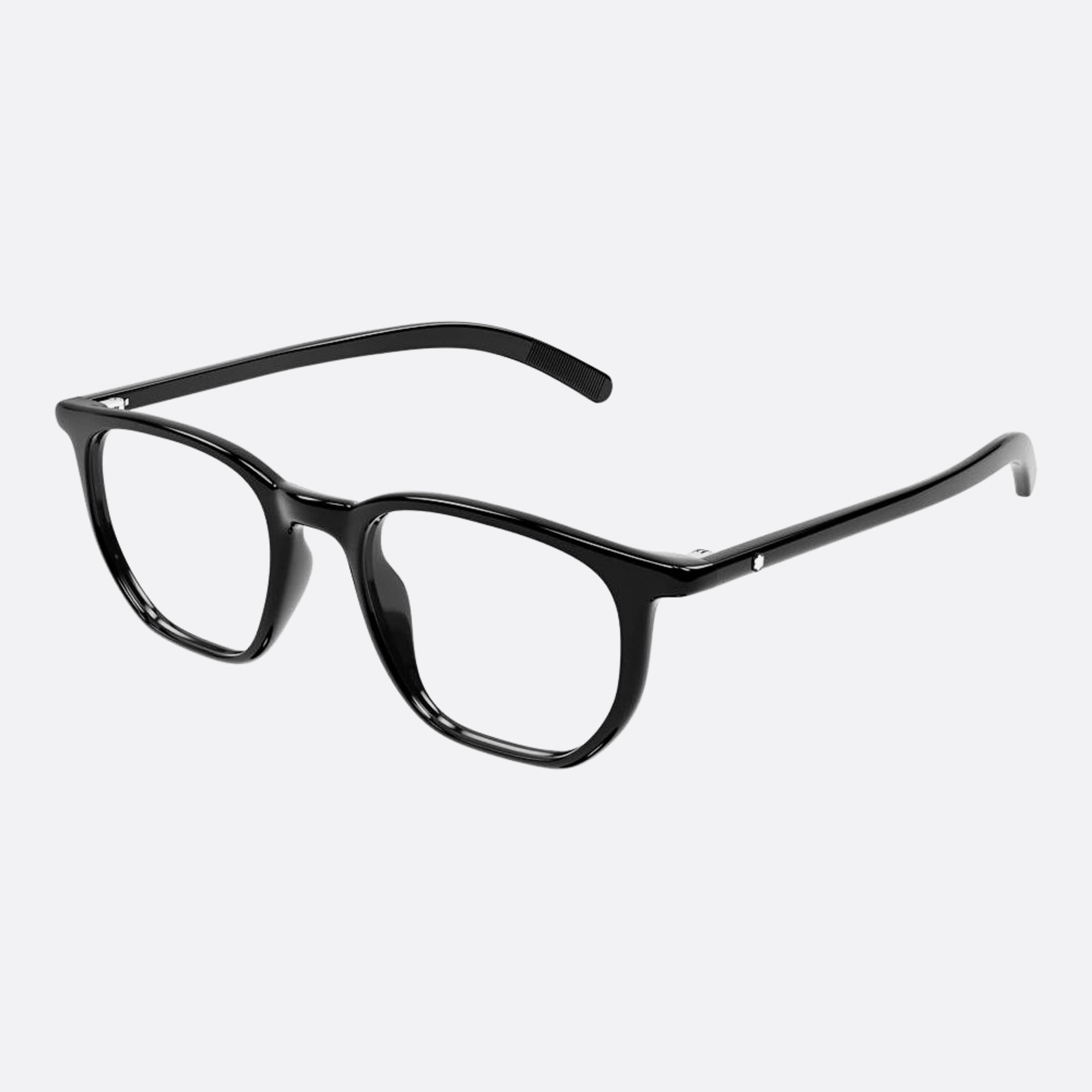 Montblanc 50mm Black Geometric Man Eyeglasses - Side View