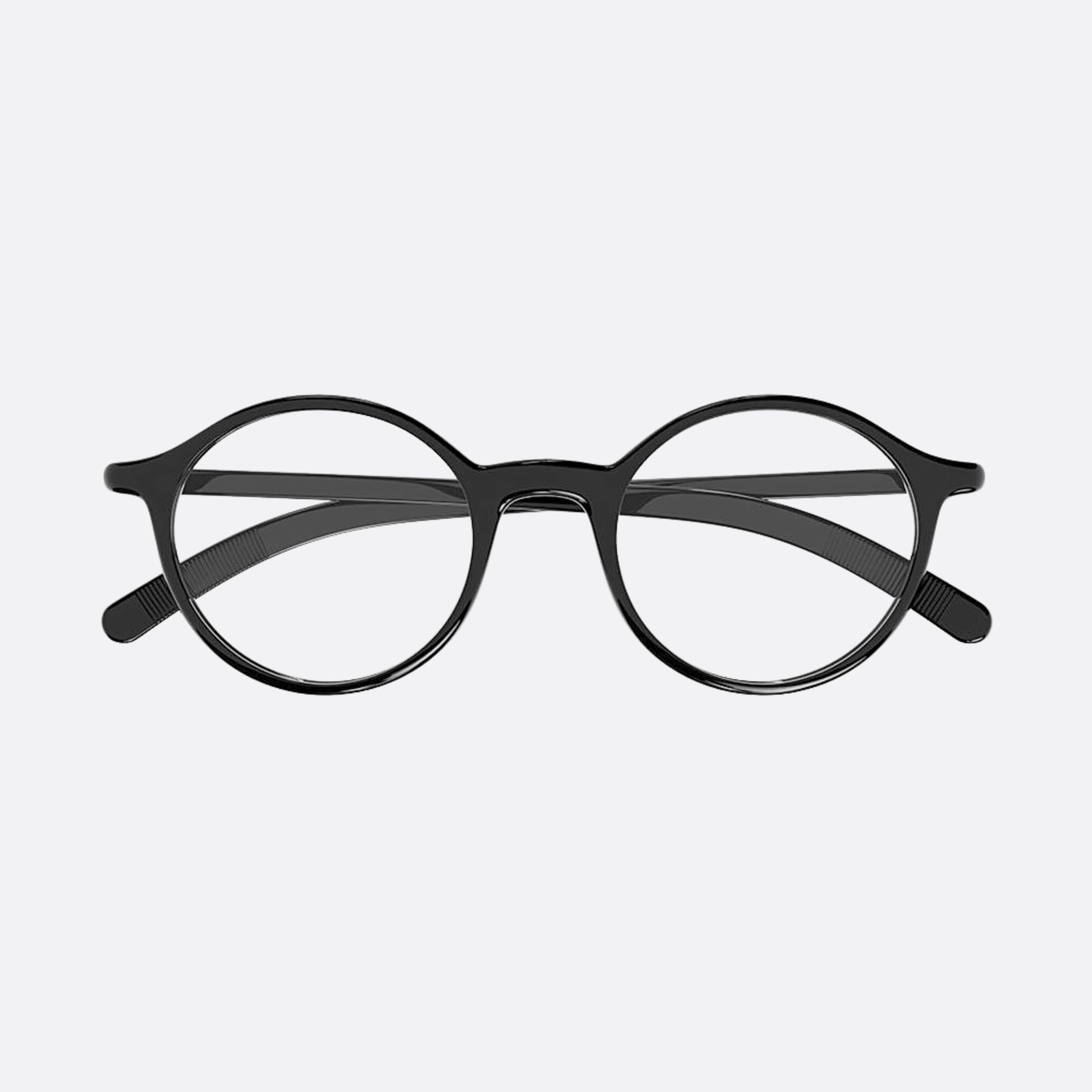 Montblanc 49mm Black Round Man Eyeglasses - Main View