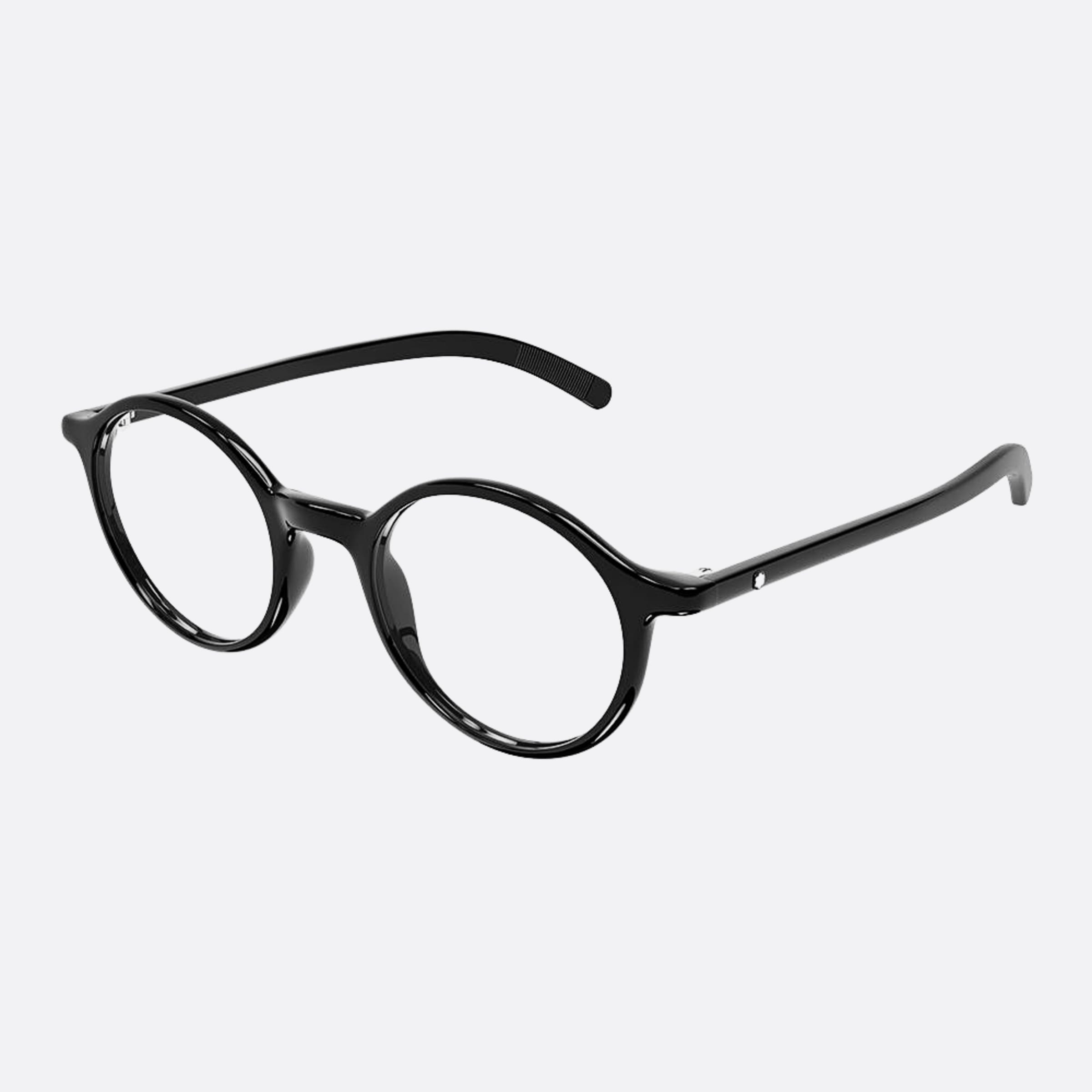 Montblanc 49mm Black Round Man Eyeglasses - Side View