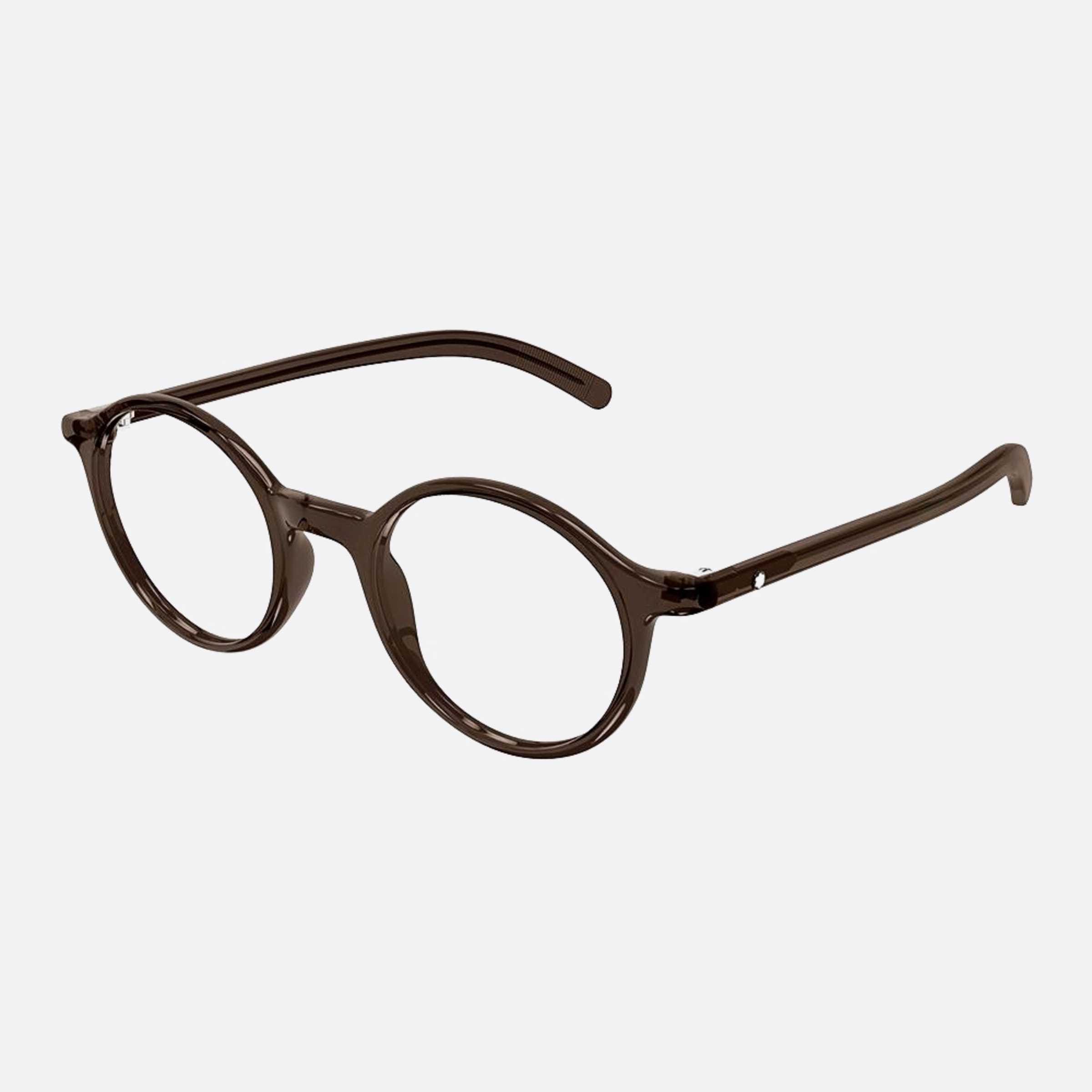 Montblanc 49mm Brown Round Man Eyeglasses - Side View