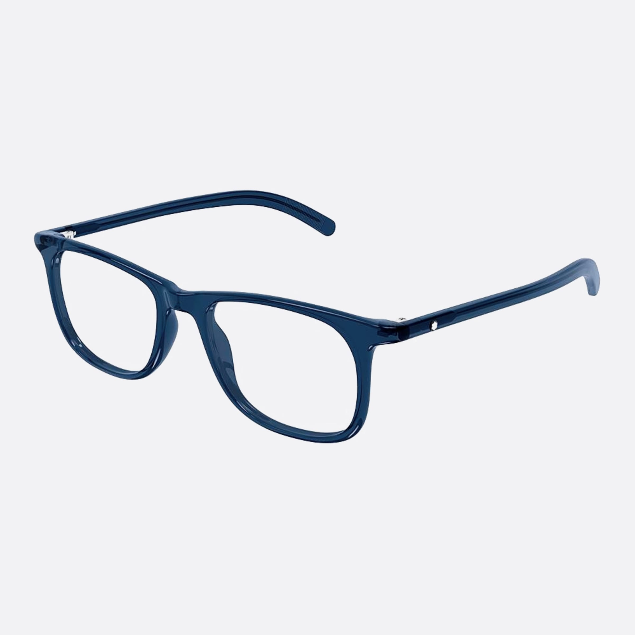 Montblanc 52mm Blue Squared Man Eyeglasses - Side View