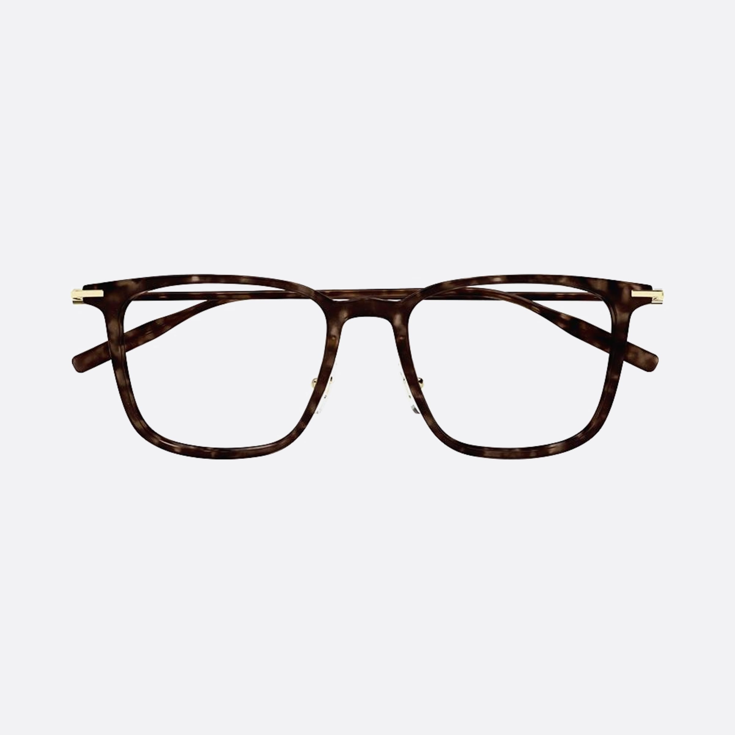 Montblanc 52mm Havana Squared Man Eyeglasses - Main View