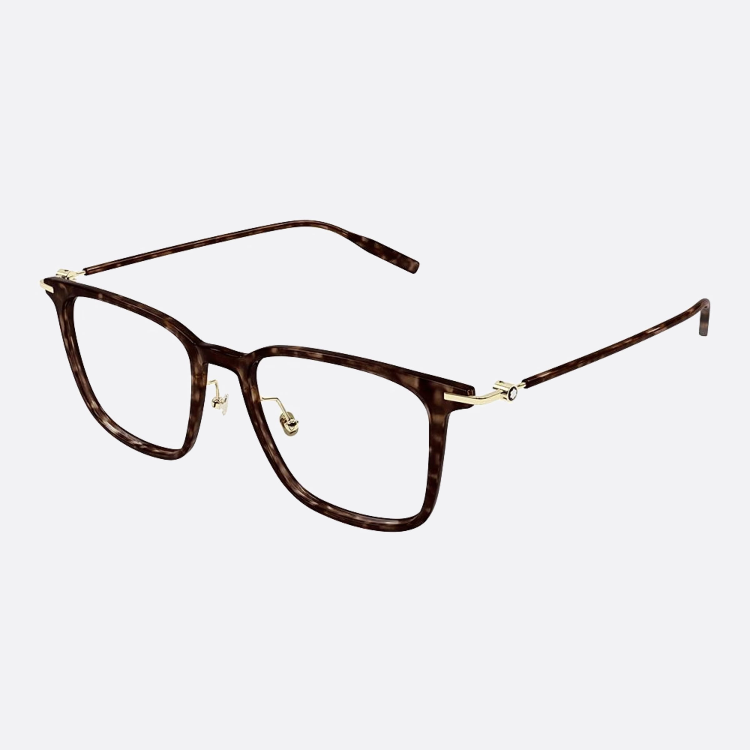 Montblanc 52mm Havana Squared Man Eyeglasses - Side View