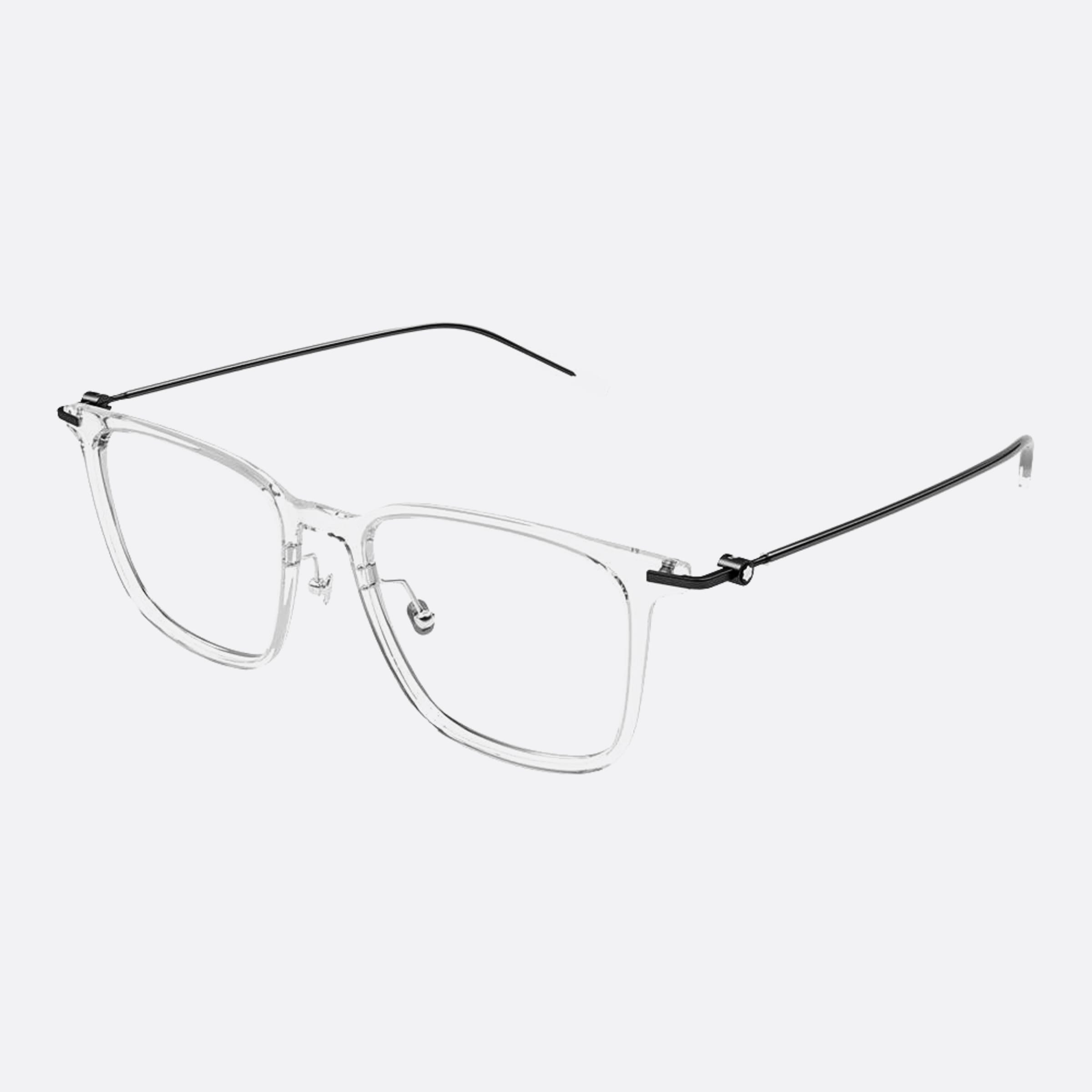 Montblanc 52mm Transparent Squared Man Eyeglasses - Side View