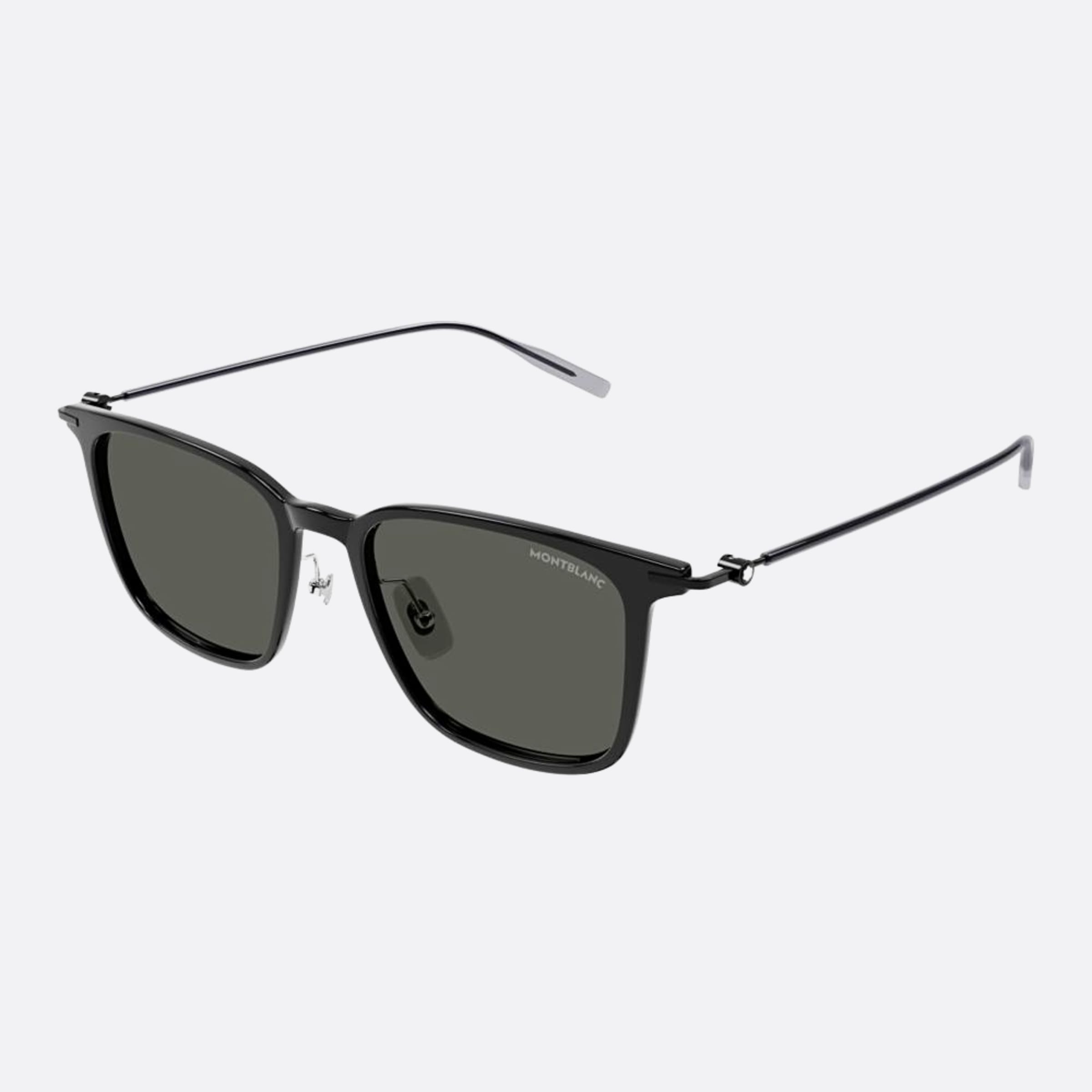 Montblanc 52mm Black Squared Man Sunglasses - Side View