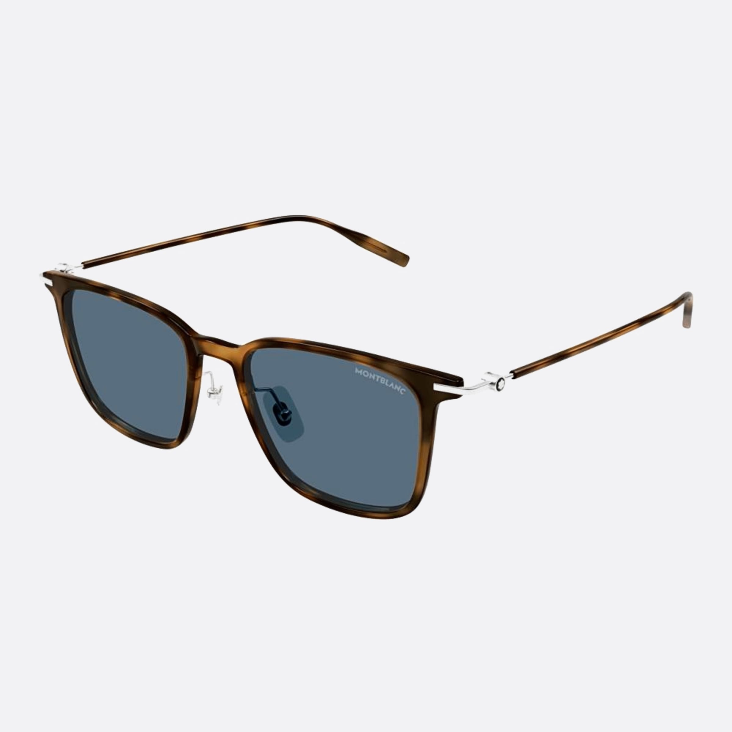 Montblanc 52mm Havana Squared Man Sunglasses - Side View