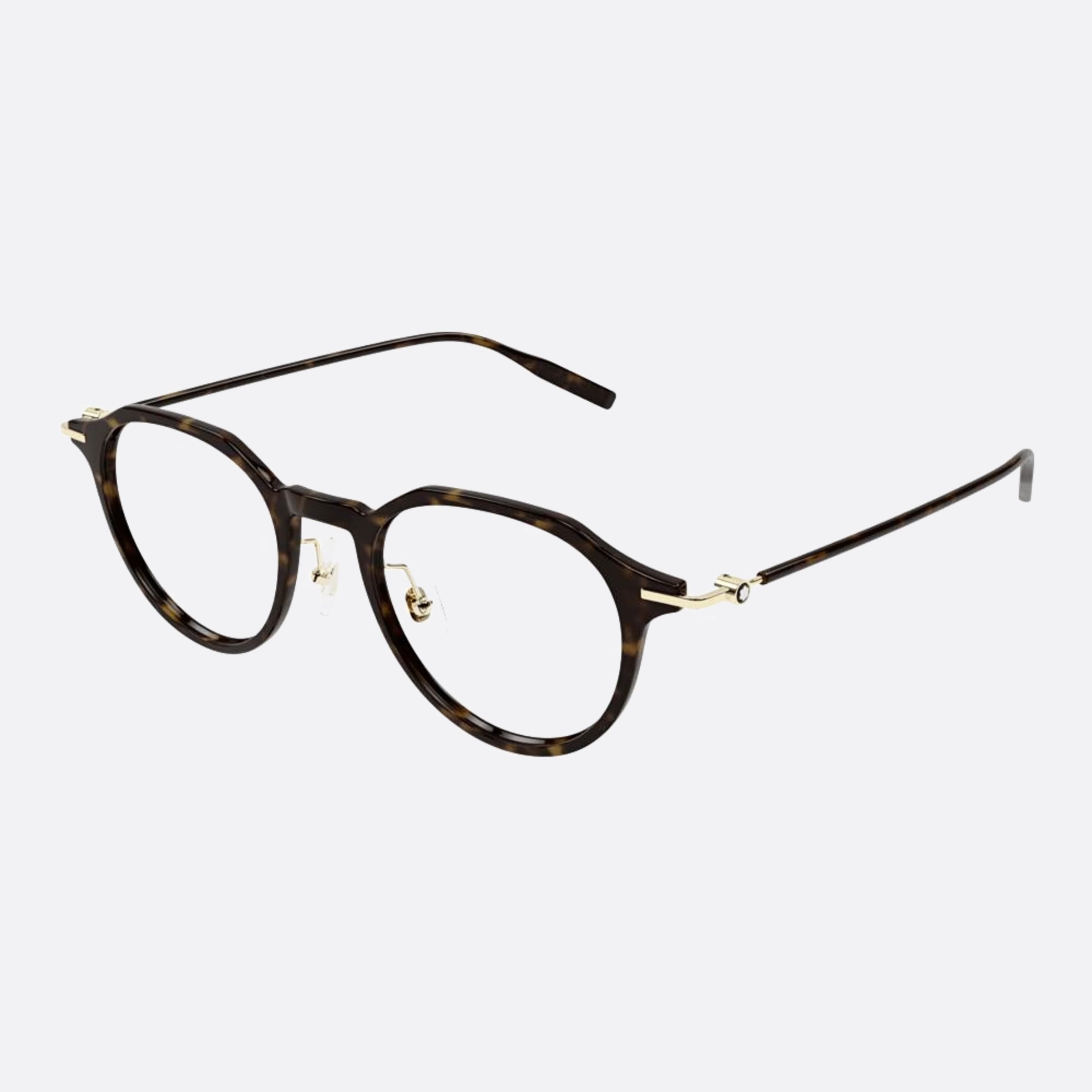 Montblanc 49mm Havana Pantos Man Eyeglasses - Side View