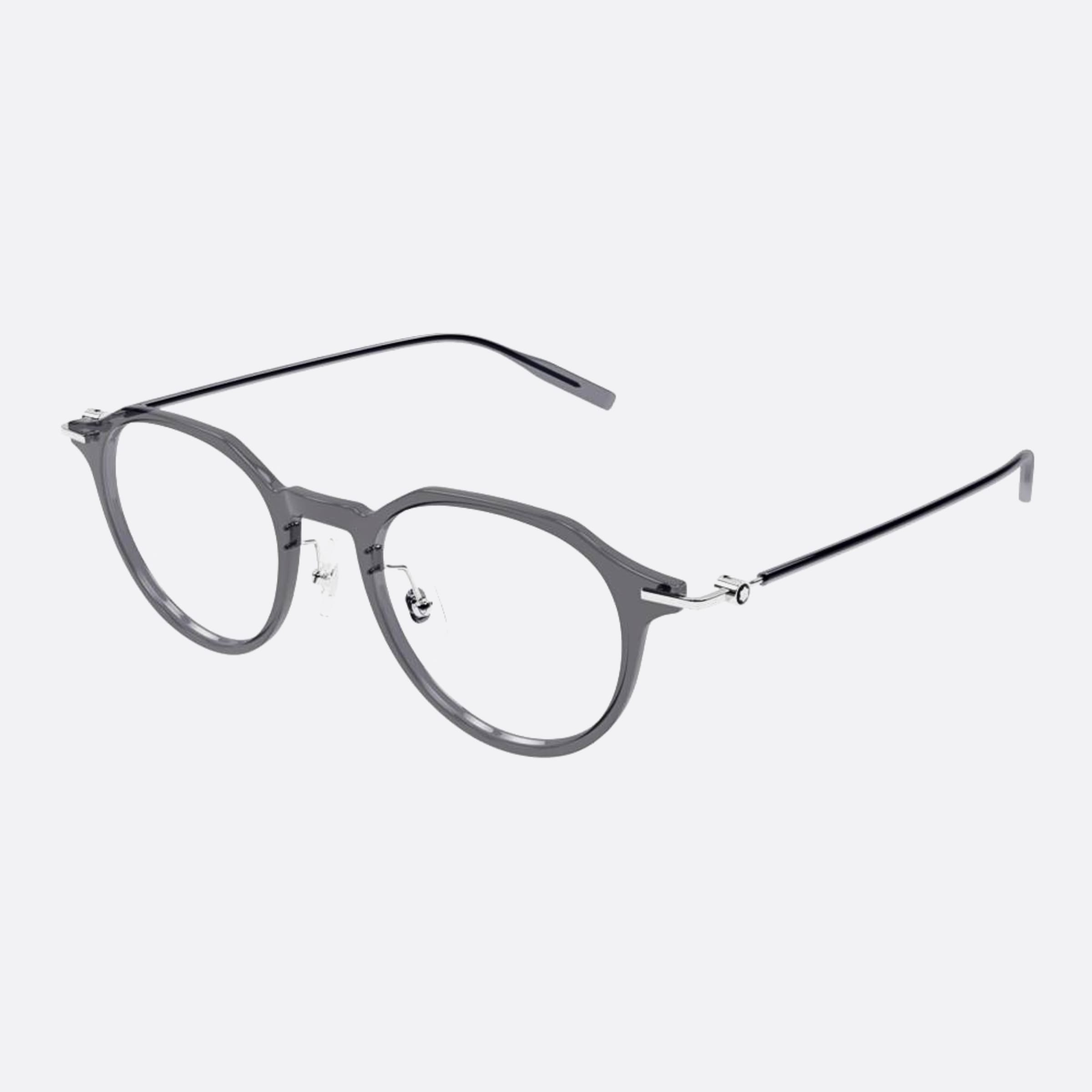 Montblanc 49mm Grey Pantos Man Eyeglasses - Side View