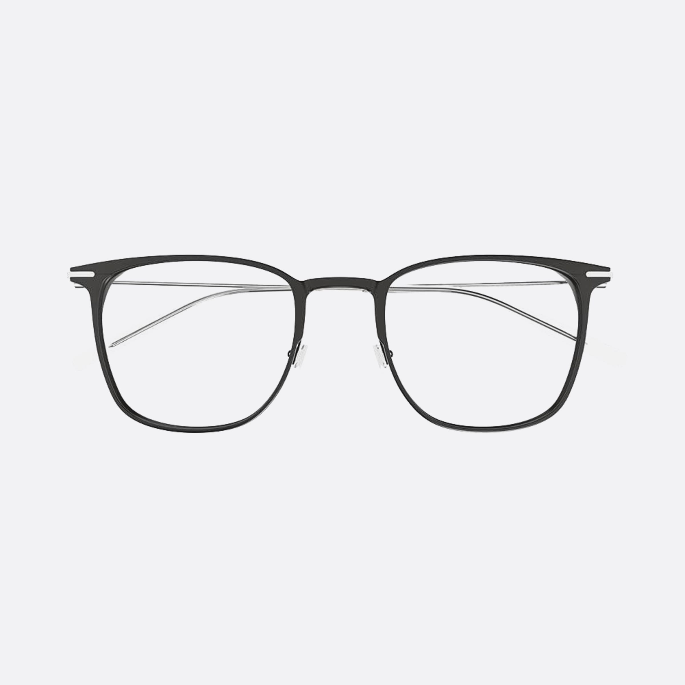 Montblanc 51mm Grey Geometric Men Eyeglasses - Main View