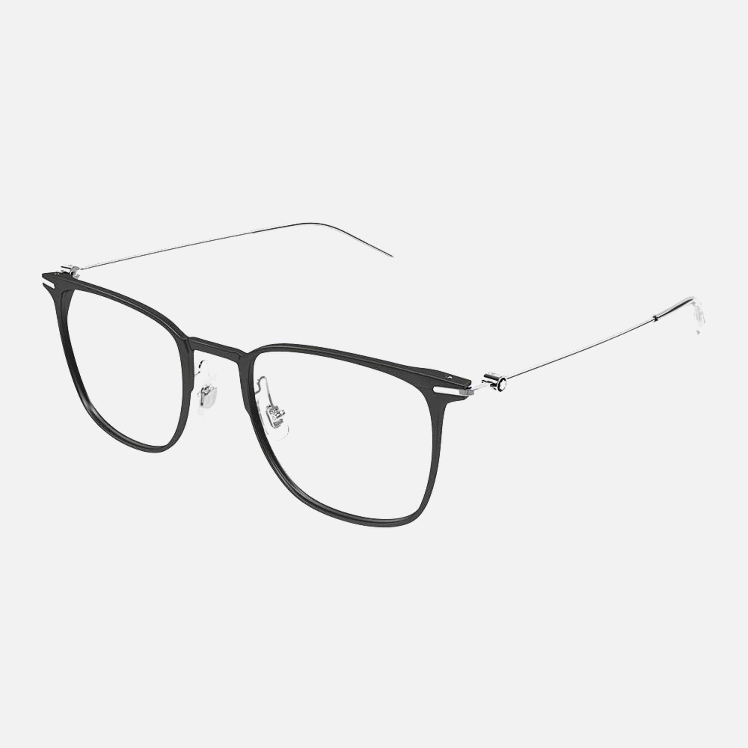 Montblanc 51mm Grey Geometric Men Eyeglasses - Side View