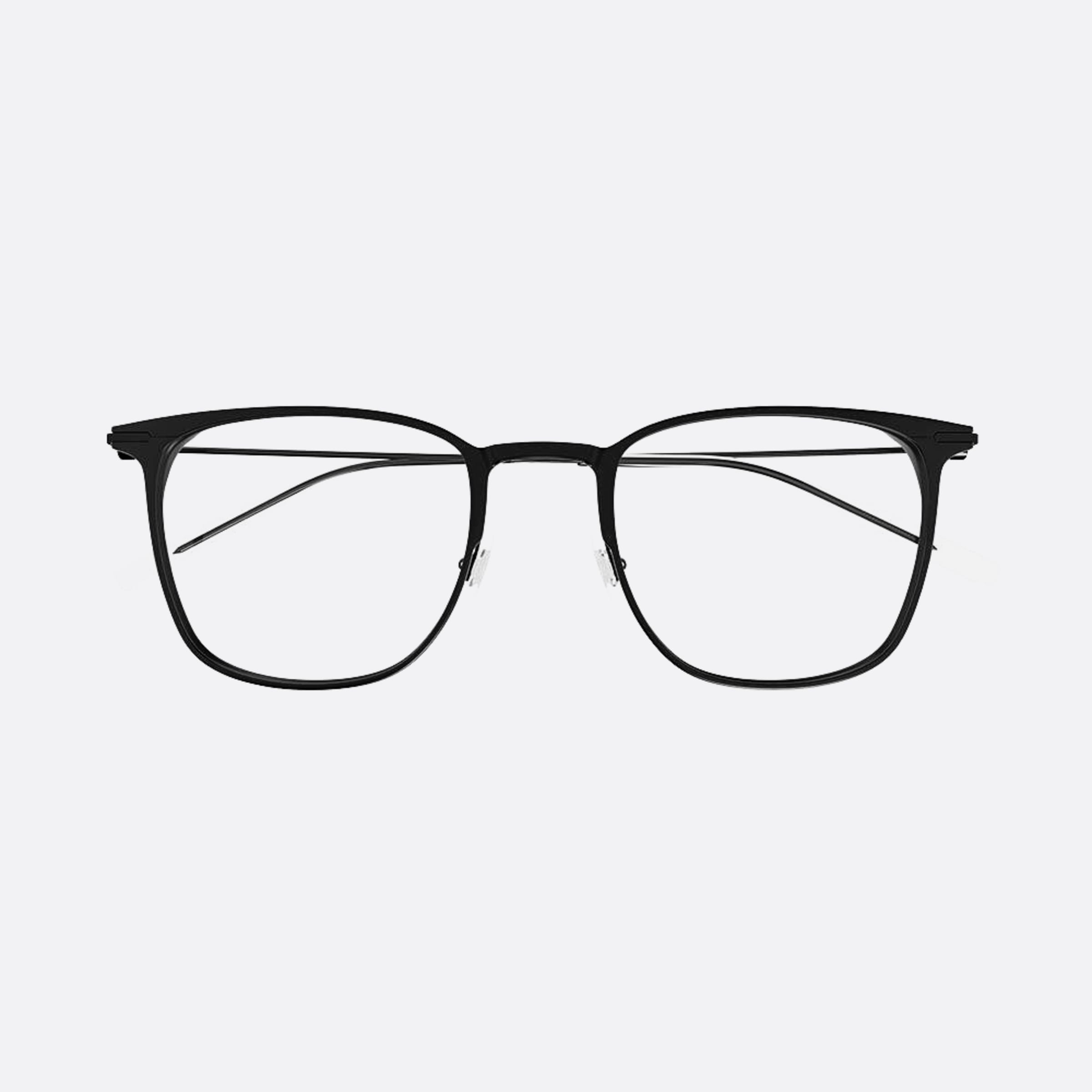 Montblanc 53mm Black Geometric Man Eyeglasses - Main View