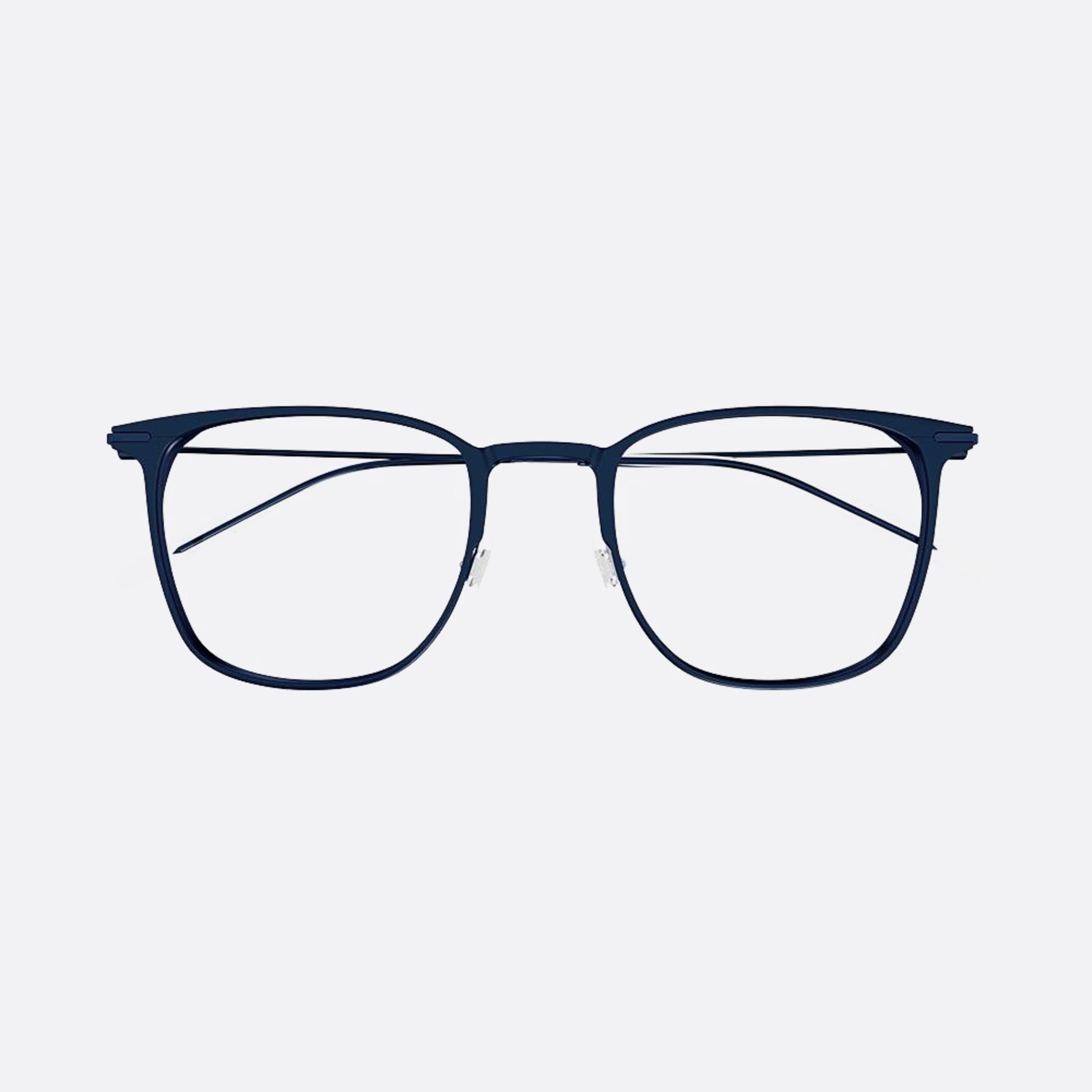 Montblanc 53mm Blue Geometric Man Eyeglasses - Main View