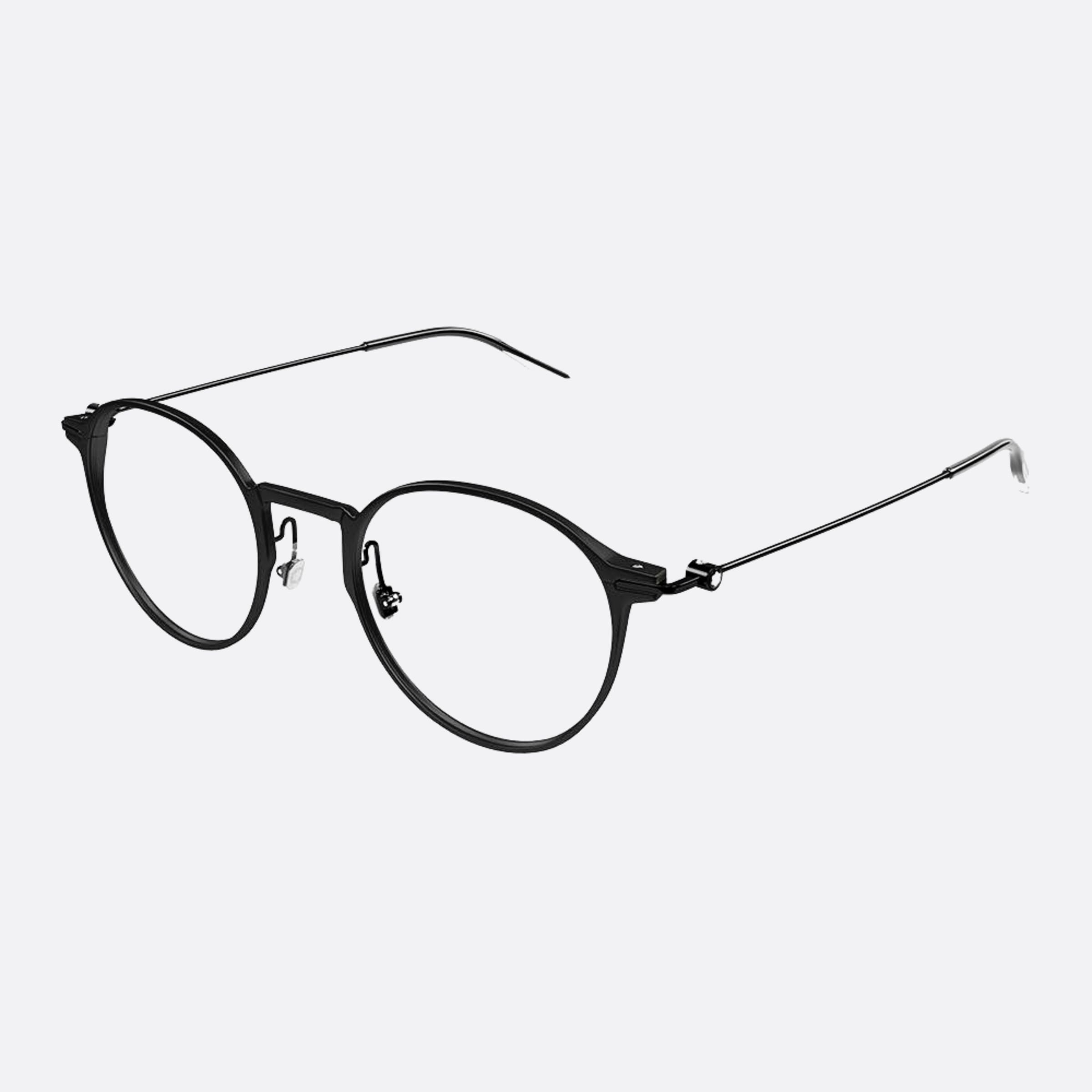 Montblanc 49mm Black Pantos Man Eyeglasses - Side View