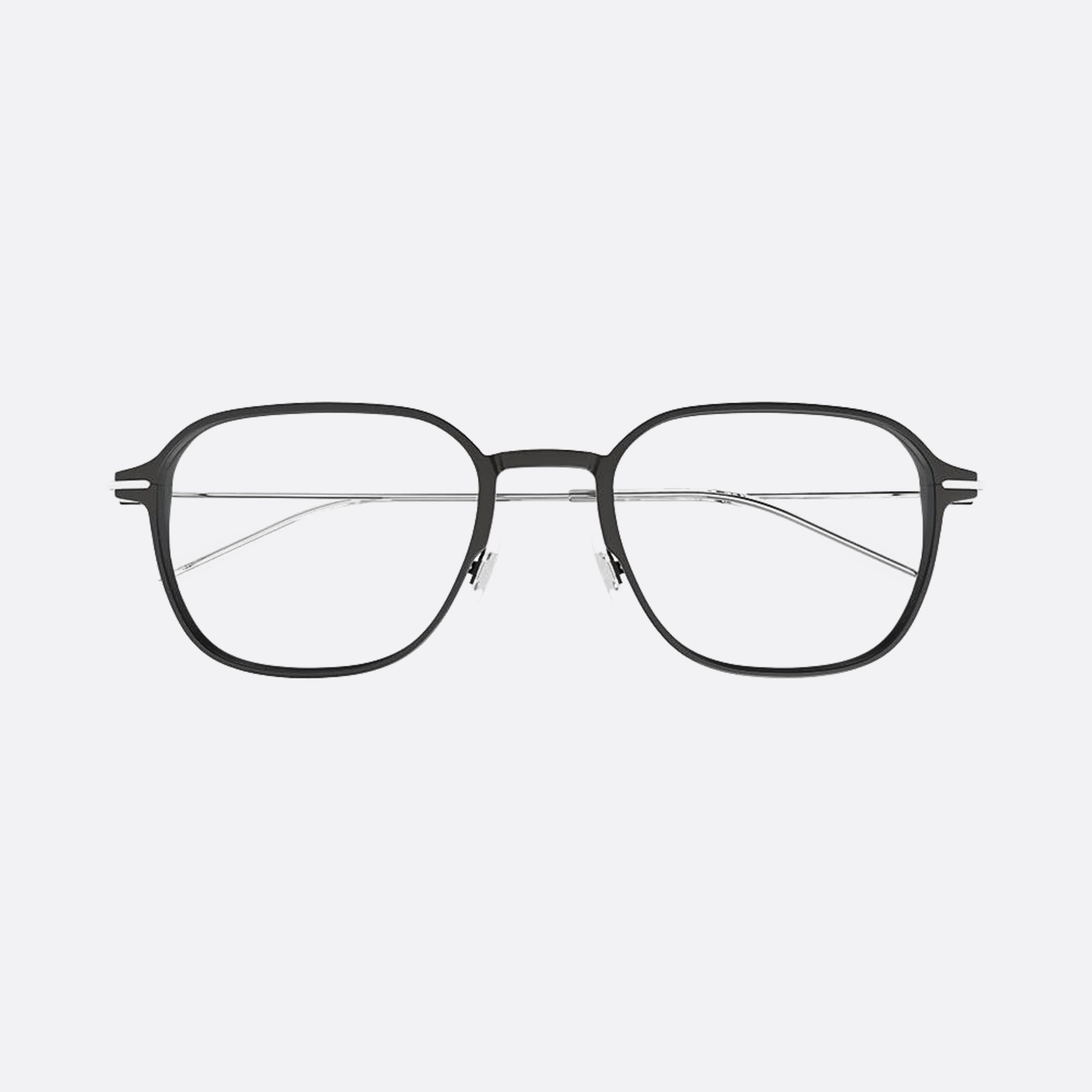 Montblanc 51mm Grey Geometric Men Eyeglasses - Main View