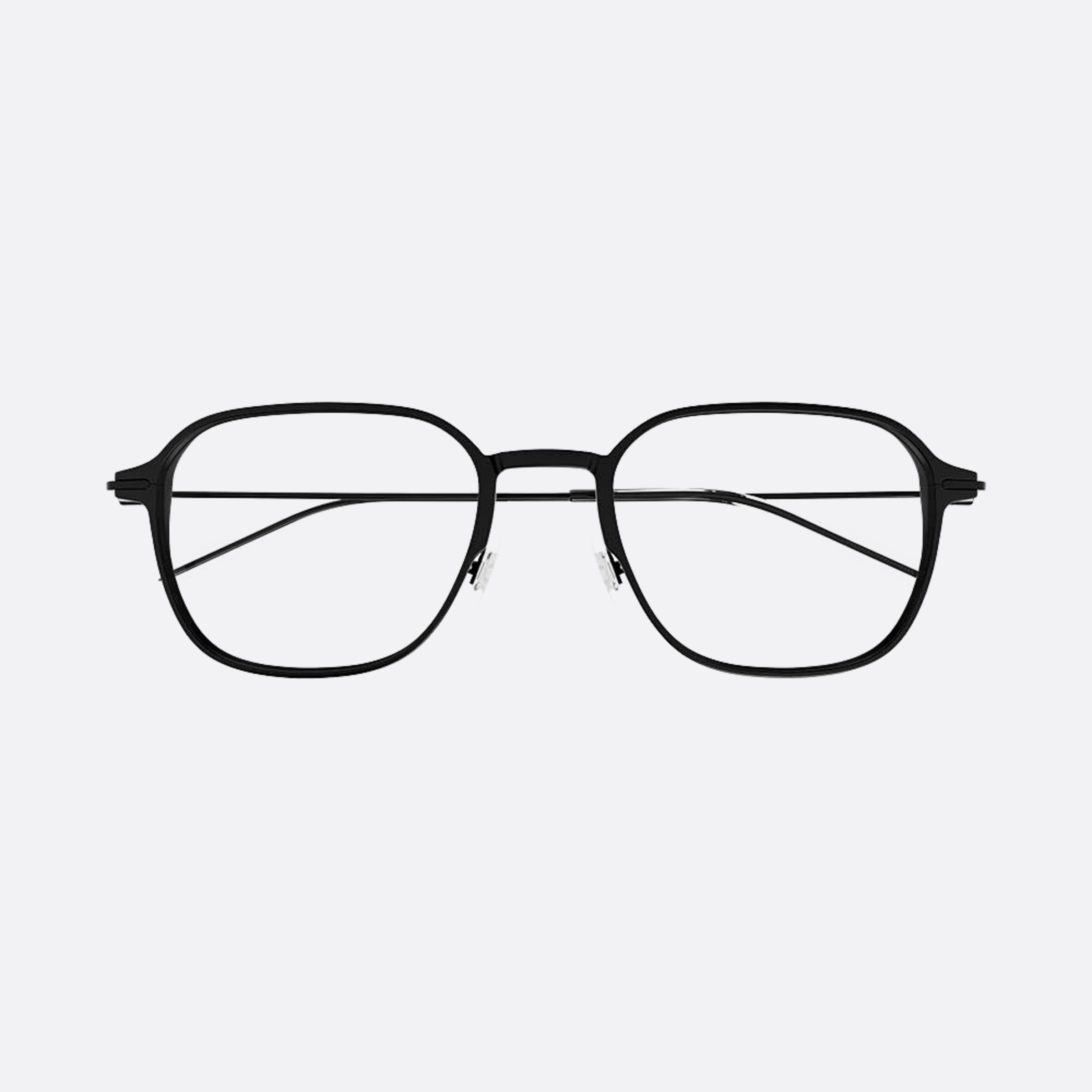 Montblanc 53mm Black Geometric Man Eyeglasses - Main View