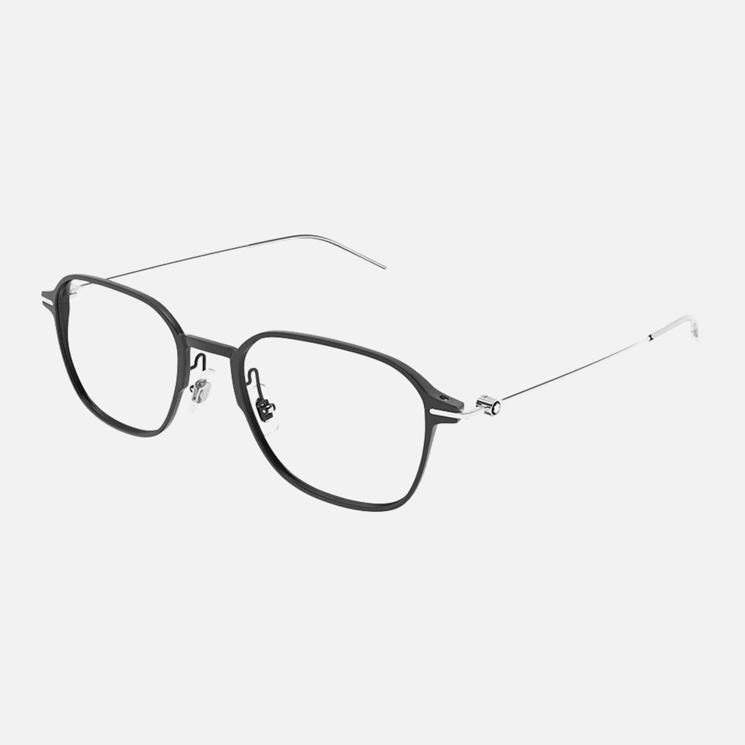Montblanc 53mm Grey Geometric Man Eyeglasses - Side View