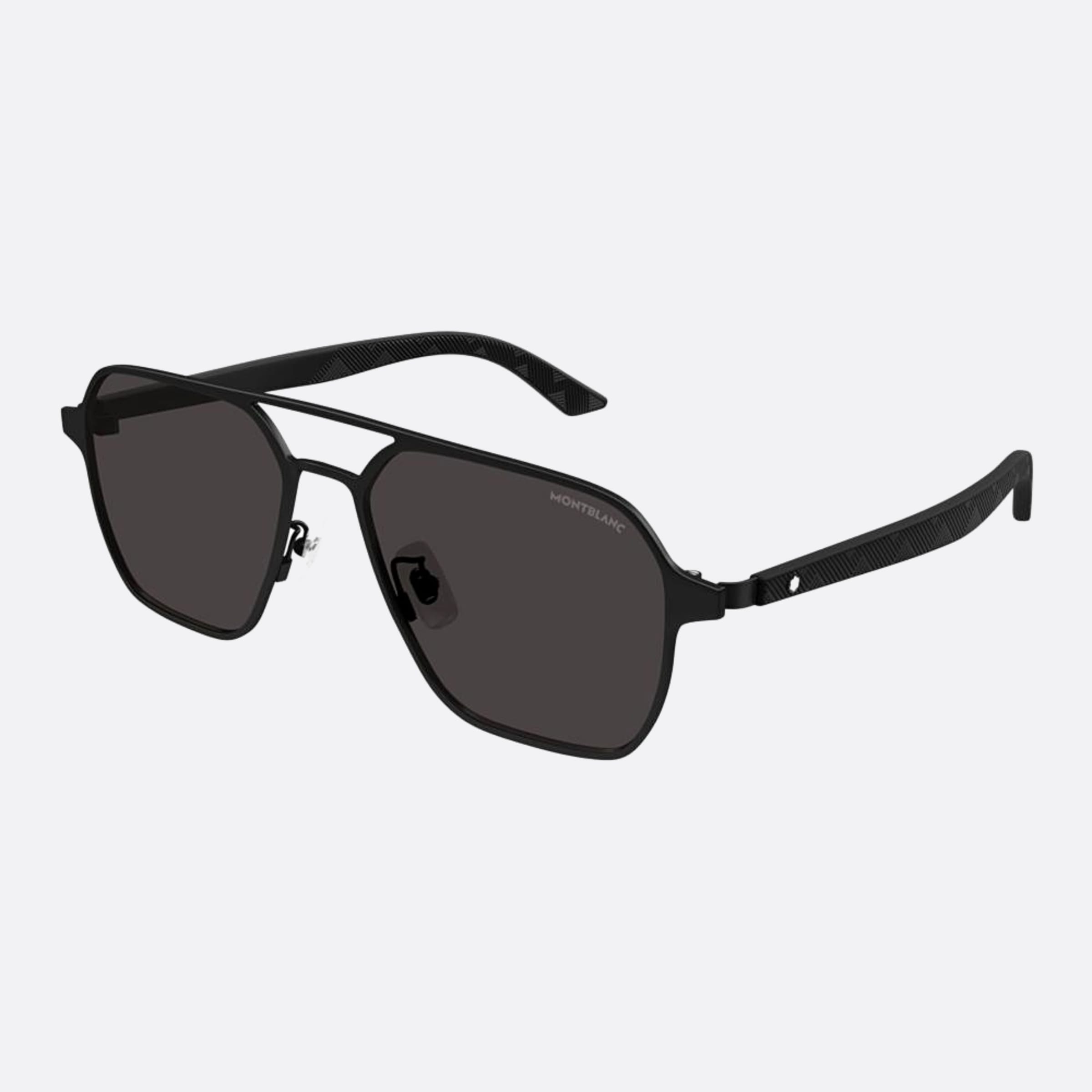 Montblanc 56mm Black Pilot Man Sunglasses - Side View