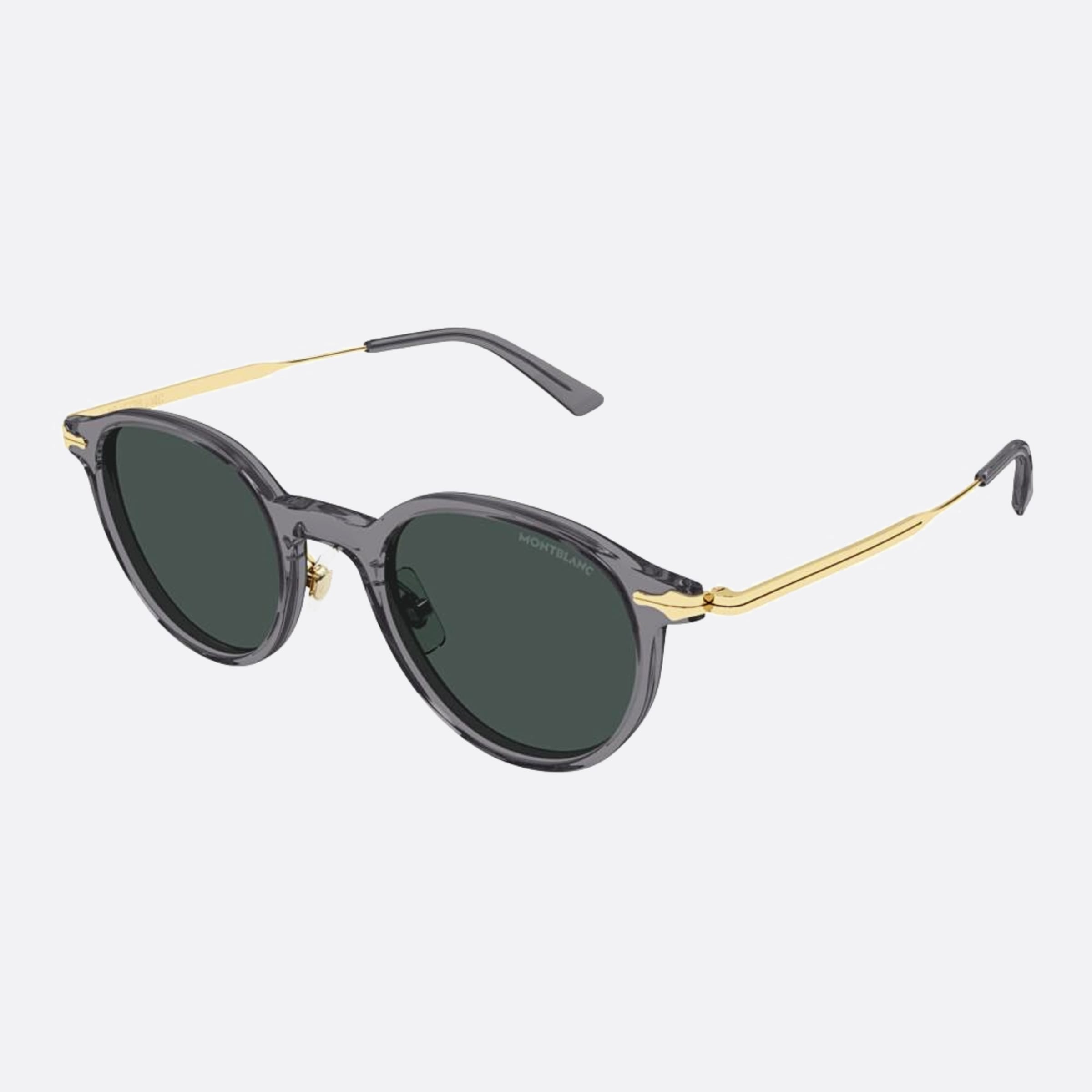 Montblanc 49mm Gygn Grey Round Man Sunglasses - Side View