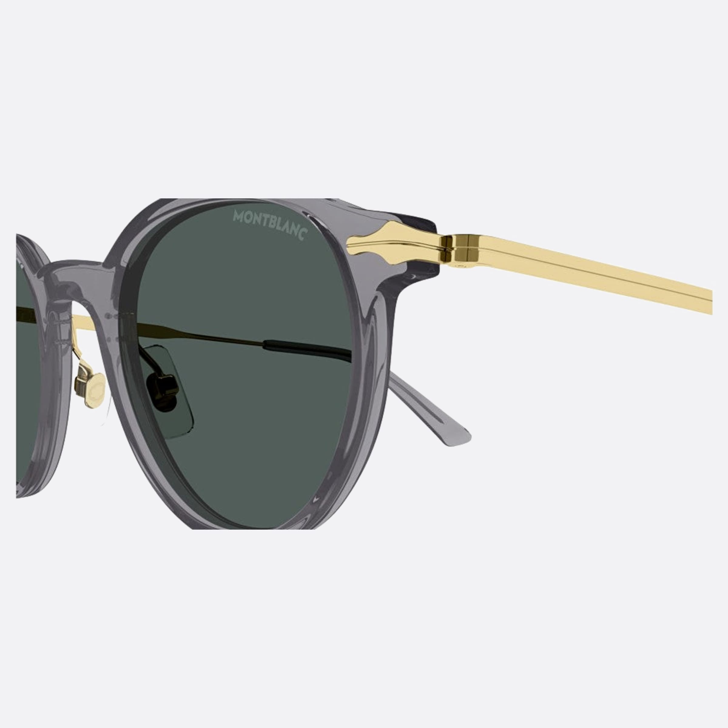 Montblanc 49mm Gygn Grey Round Man Sunglasses - Detail View