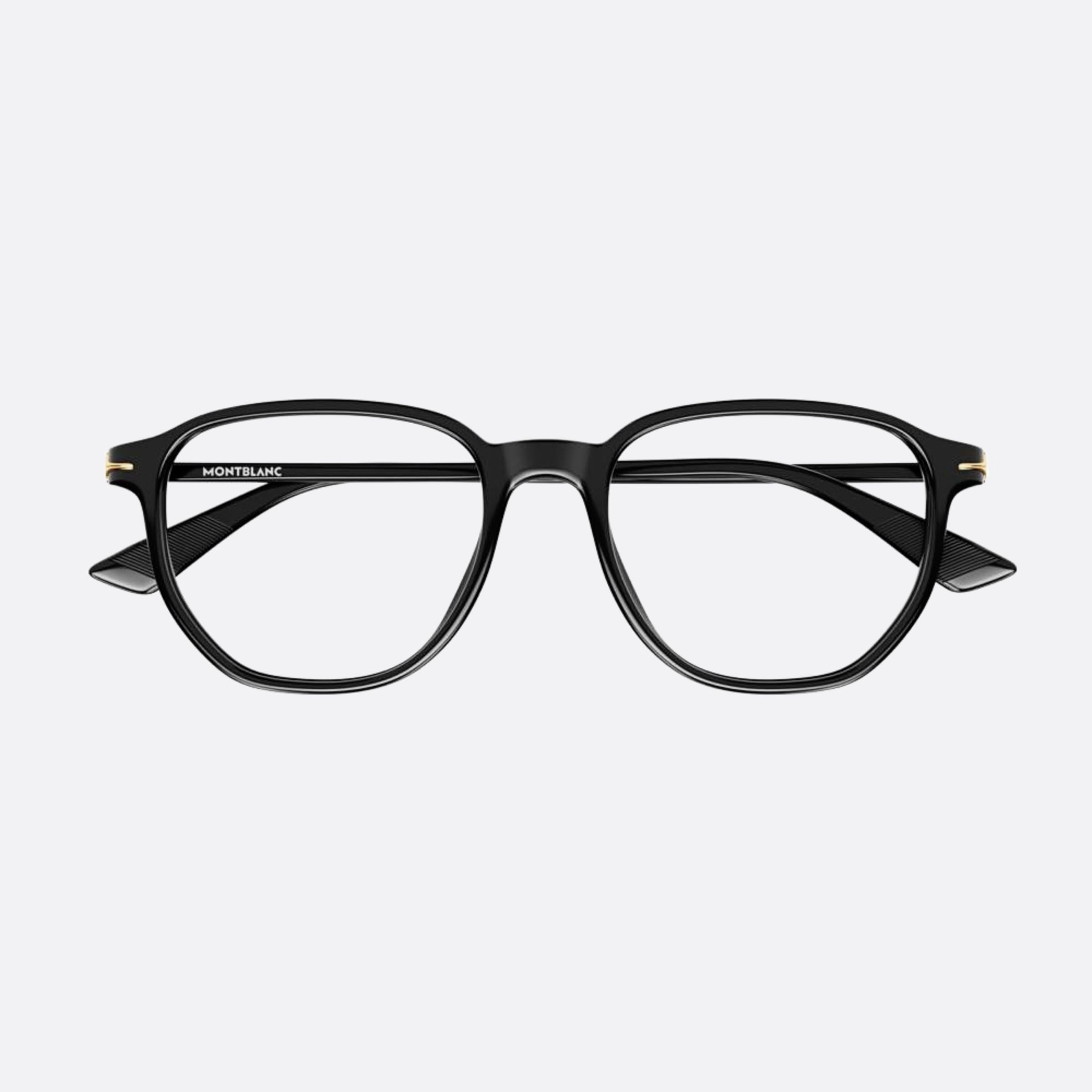 Montblanc 51mm Black Geometric Man Eyeglasses - Main View
