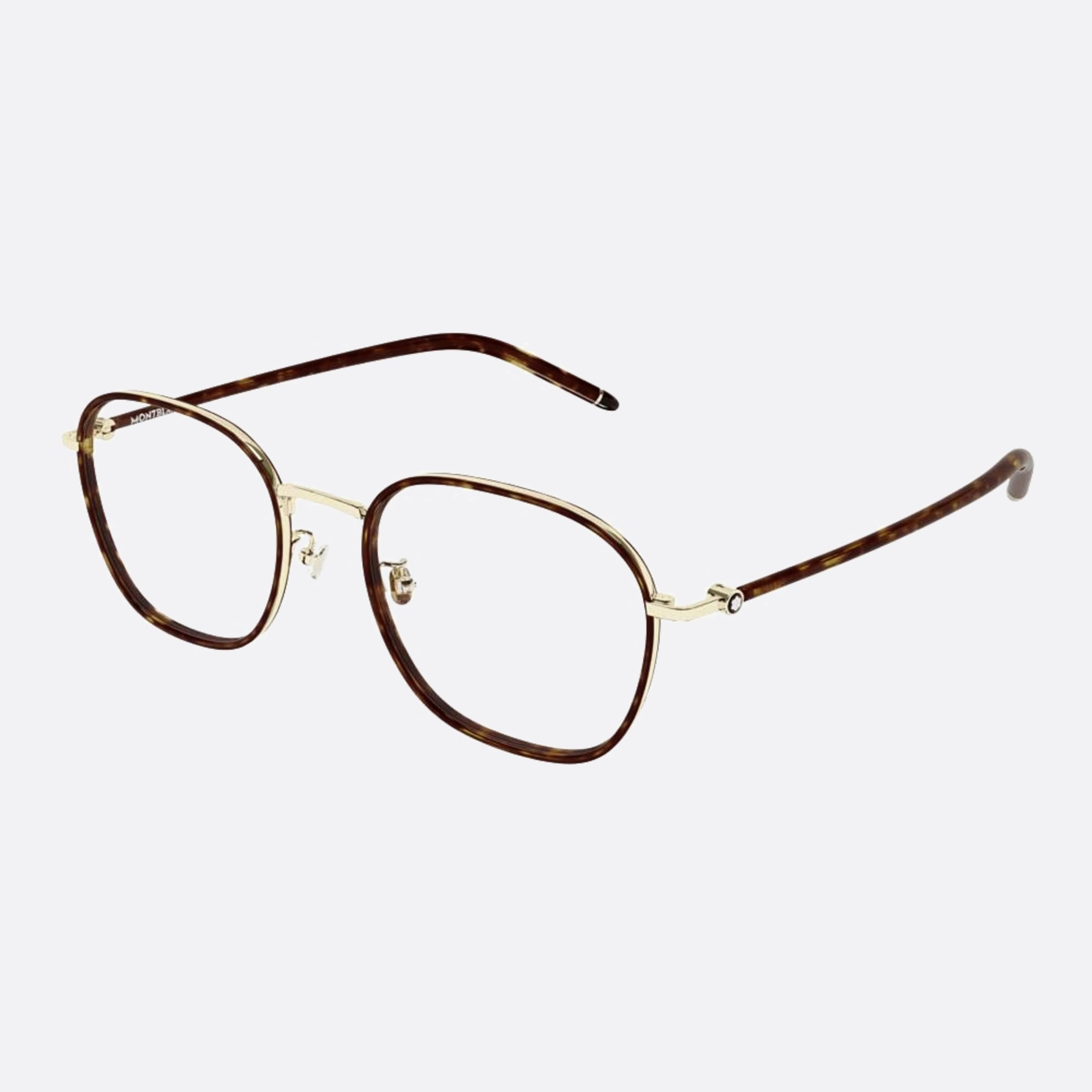 Montblanc 52mm Mb0368oa Havana Geometric Men Eyeglasses - Side View